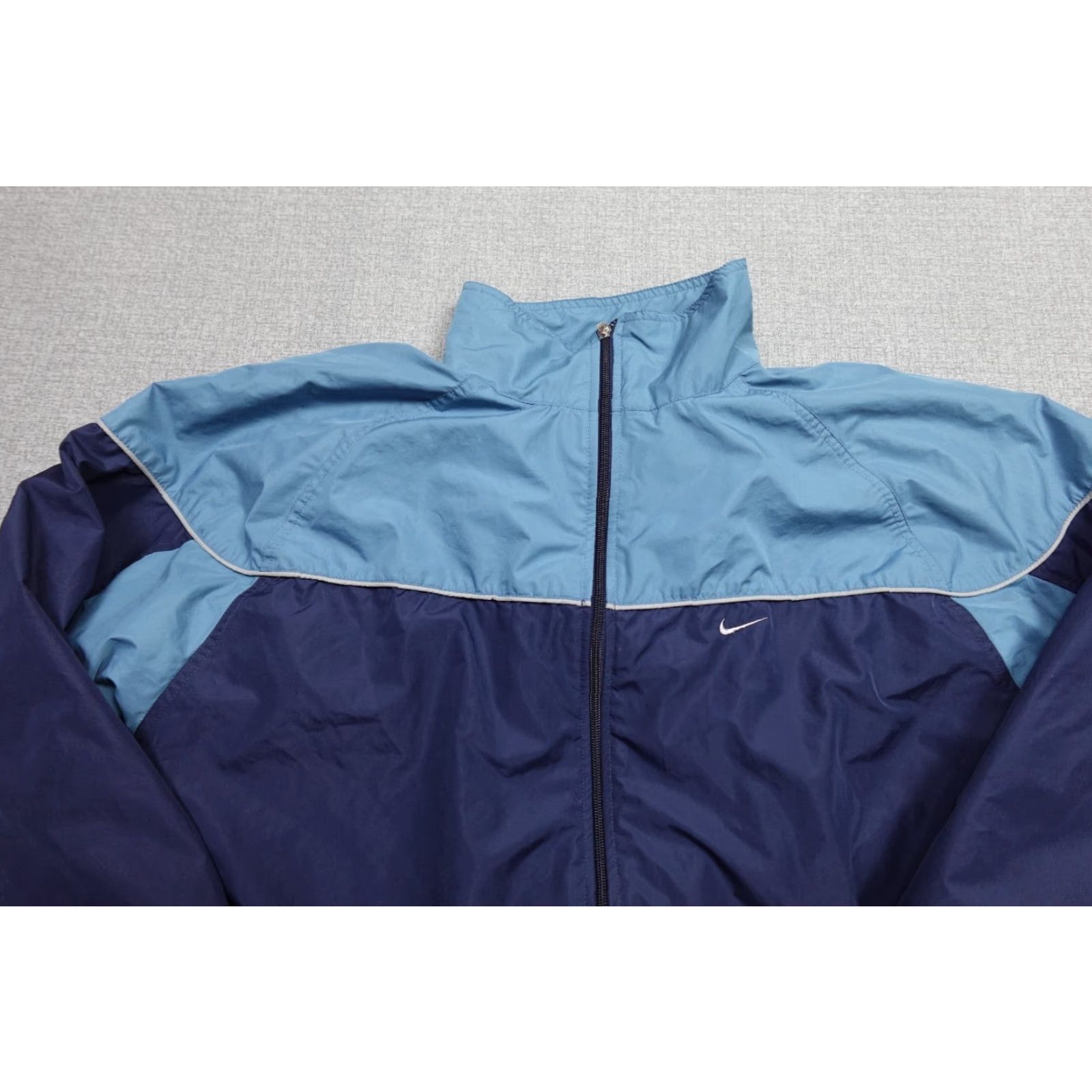 Nike Nike Jacket Mens XL Blue Windbreaker Lightweight Swishy Logo Vintage Theme Retro 90s Mens Size US XL / EU 56 / 4 - 2 Thumbnail