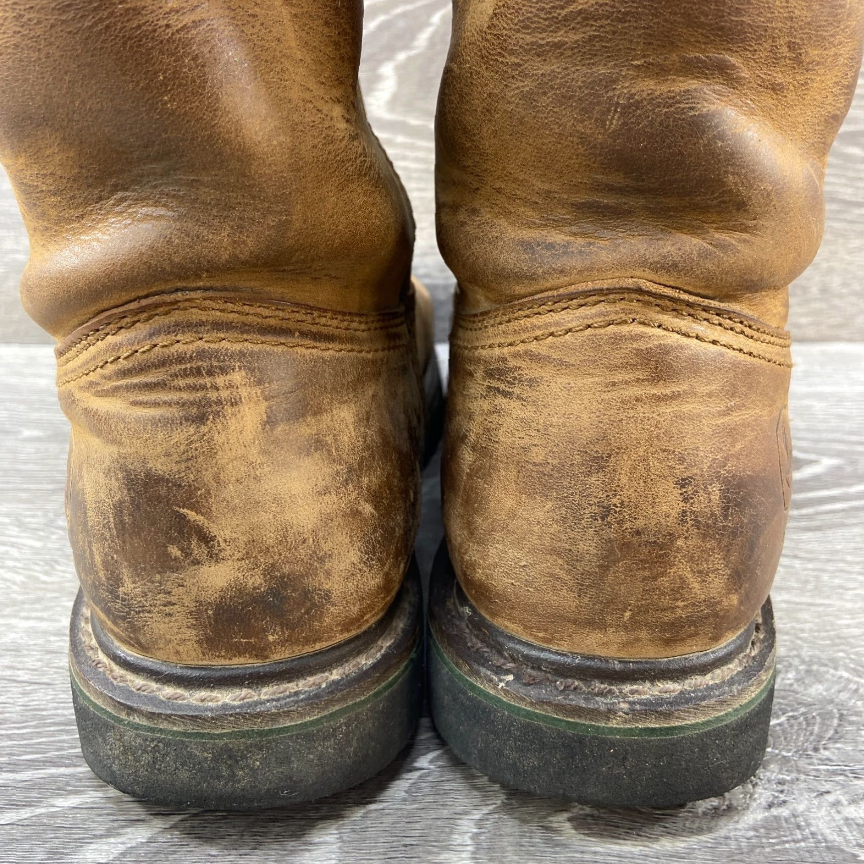 John Deere Dan Post John Deere Brown Leather Round Toe Ropers Cowboy Boots Mens Size 9 W Size US 9 / EU 42 - 7 Thumbnail