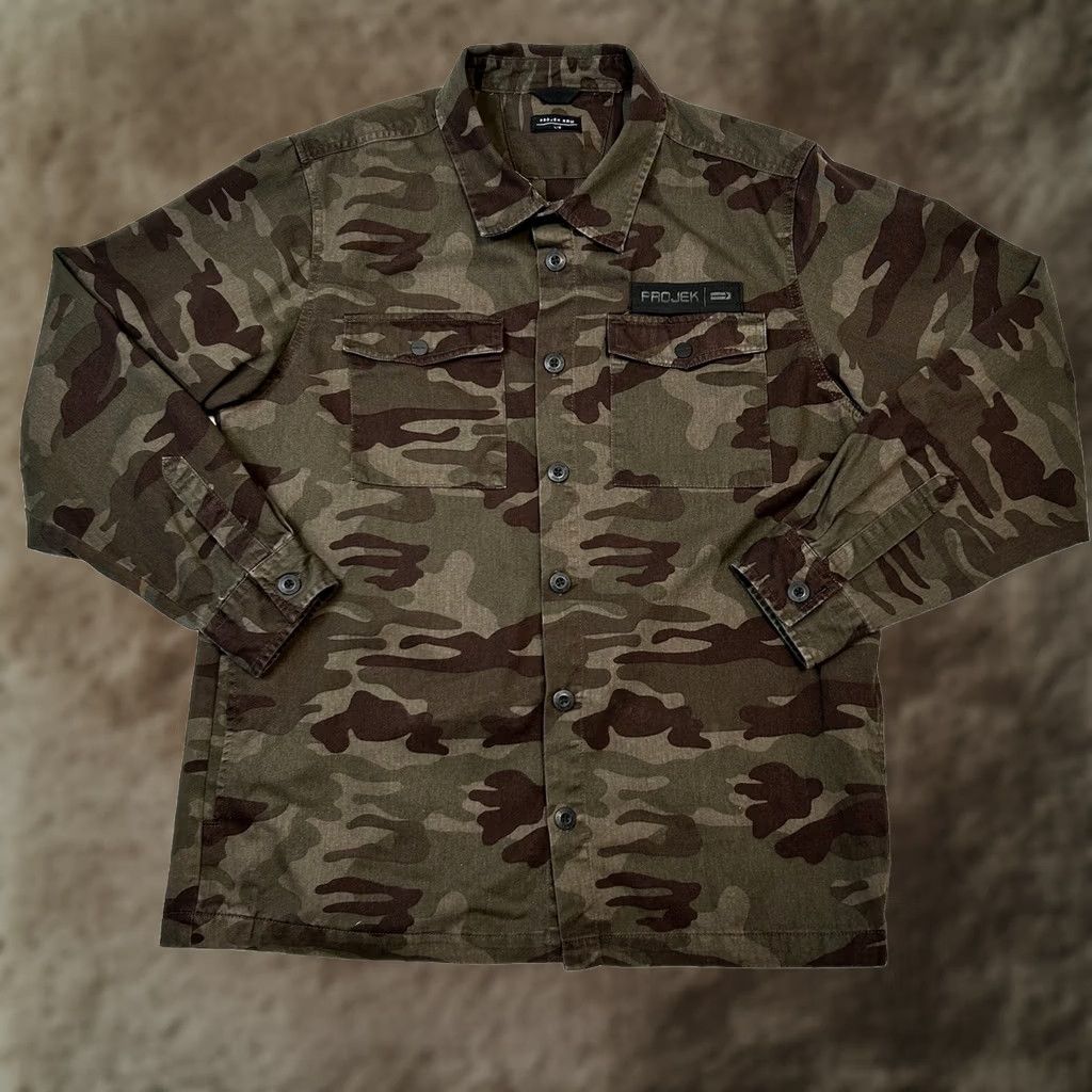 Vintage PROJEK RAW Camouflage Twill Shacket Jacket Men L Size US L / EU 52-54 / 3 - 1 Thumbnail
