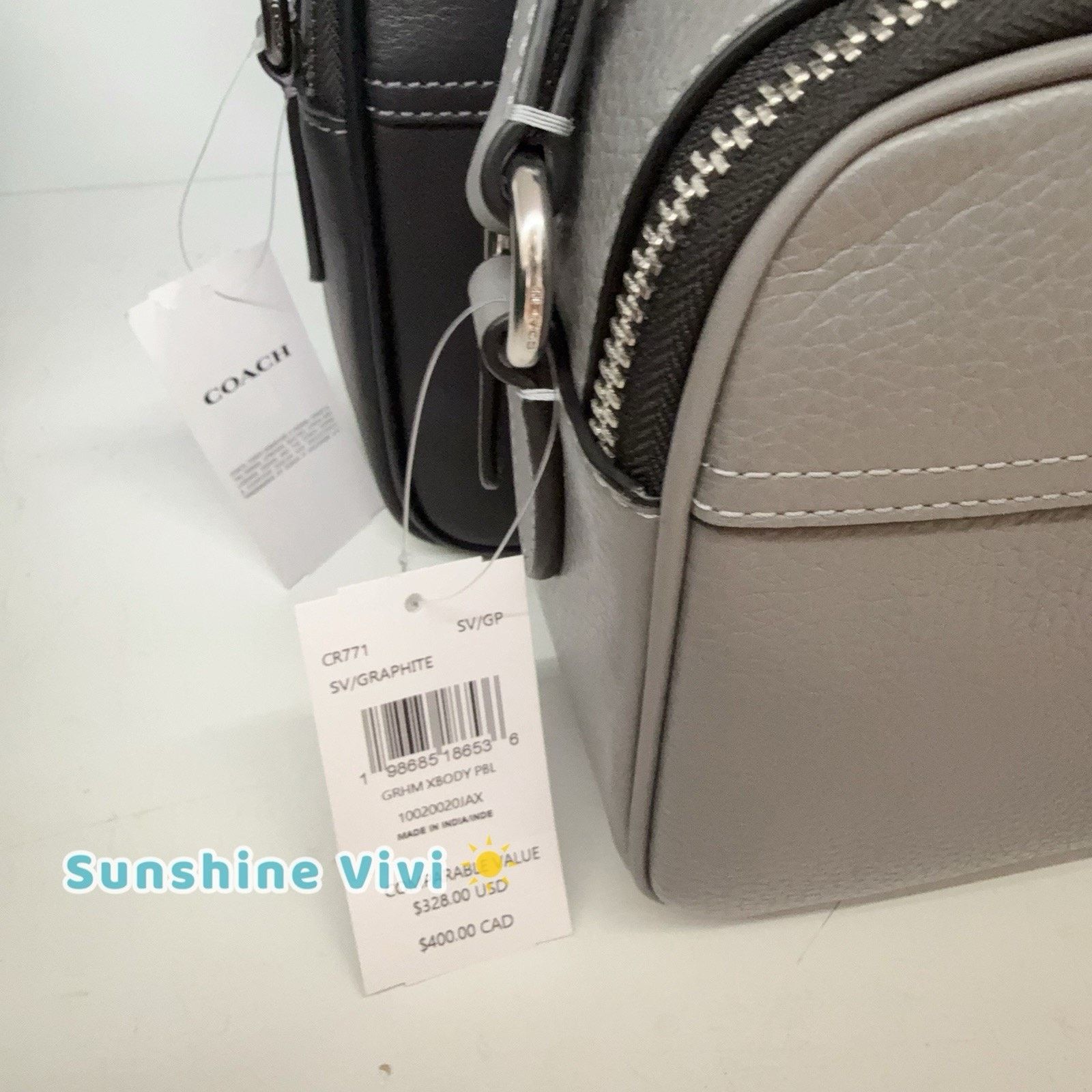Coach NWT Coach Graham Crossbody Bag Leather CR771 Silver/Graphite Size ONE SIZE - 7 Thumbnail