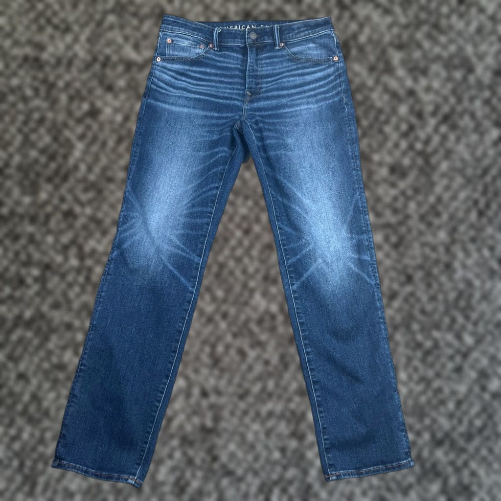 American Eagle Outfitters American Eagle Jeans Men Slim Straight 32x34 Blue Preppy Airflex+ Athletic Size US 32 / EU 48 - 1 Thumbnail