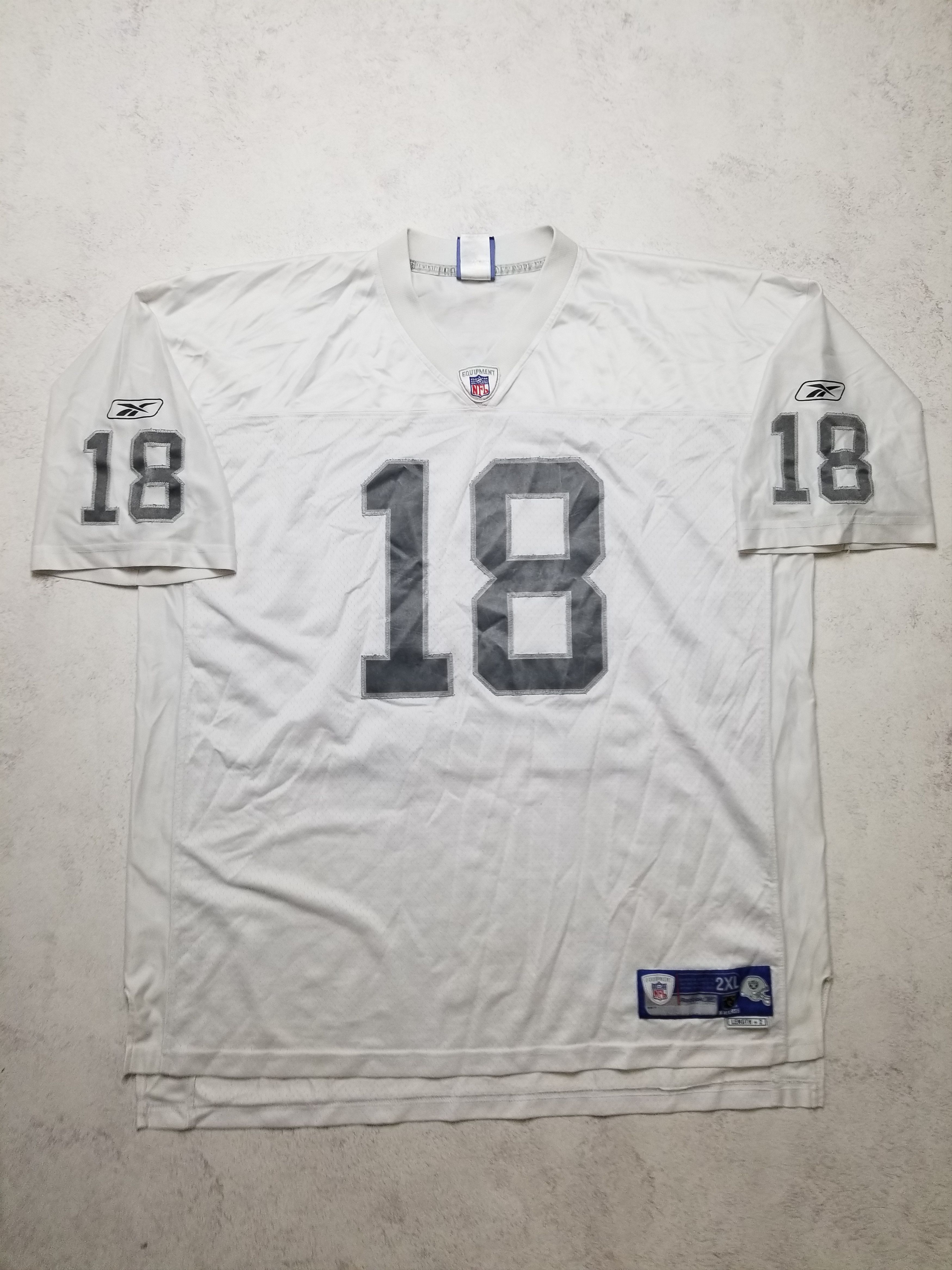 Reebok Randy Moss Oakland Raiders #18 Reebok Sewn Jersey Size US XXL / EU 58 / 5 - 2 Thumbnail