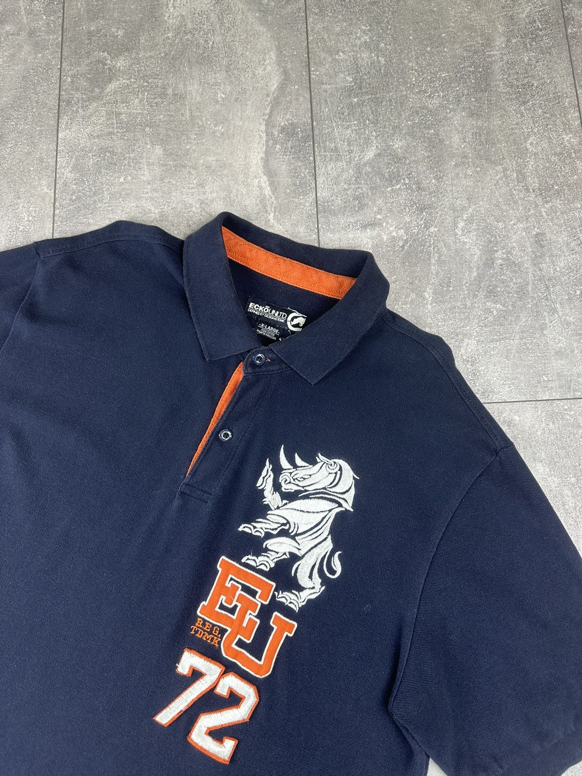 Ecko Unltd. Ecko Unlimited Y2K Vintage 72 Overprint Logo Polo T-Shirt Size US XL / EU 56 / 4 - 2 Thumbnail