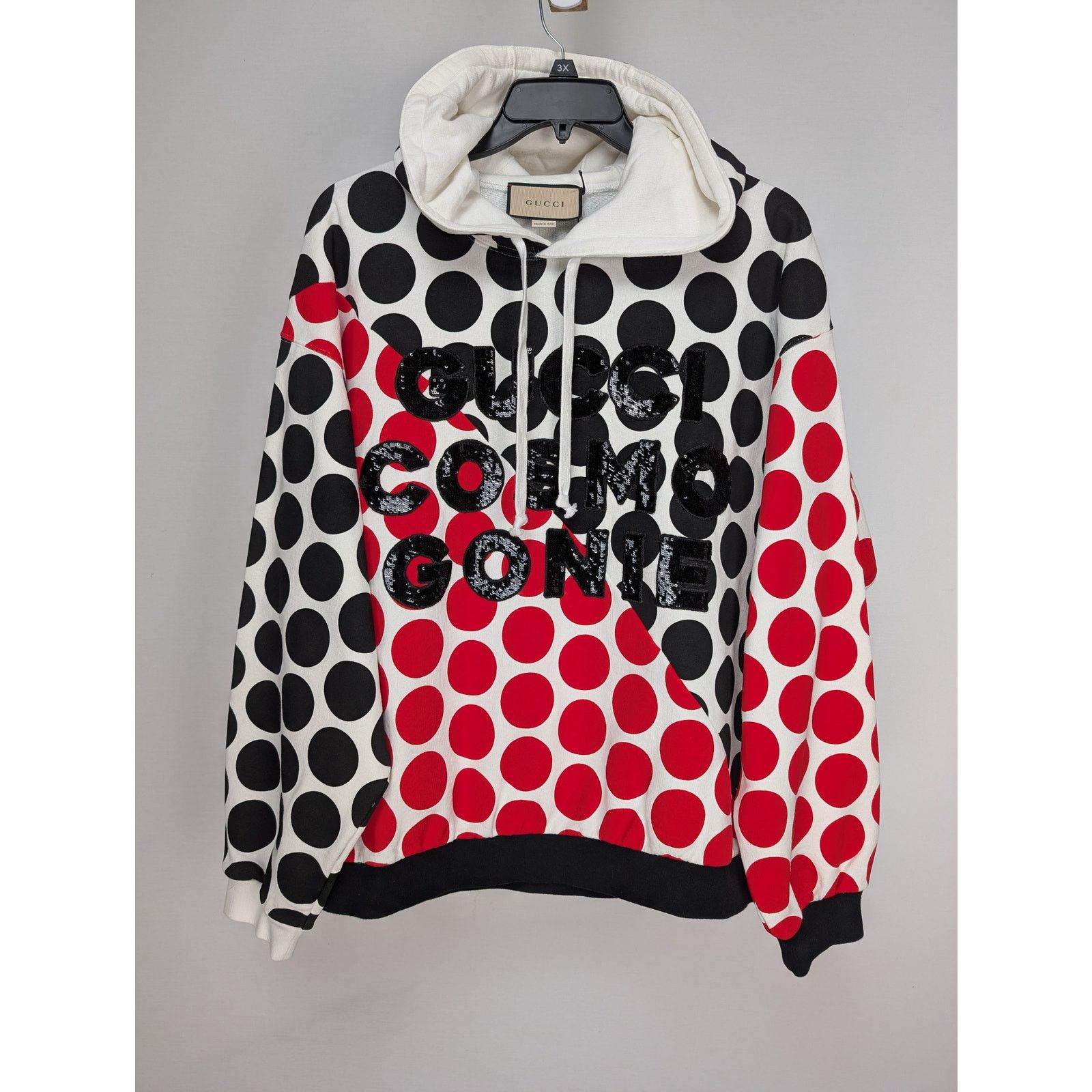 Gucci o1rshd1 Light Felted Hooded Sweatshirt in Ivory/Red/Mix Size US L / EU 52-54 / 3 - 1 Thumbnail