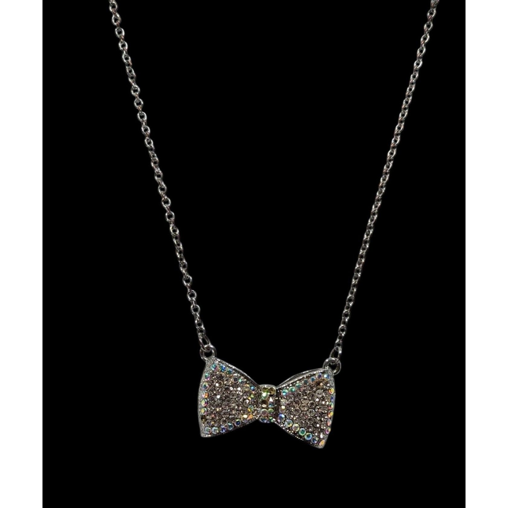 Other Coquette Glam Aurora Borealis Rhinestone Bow Necklace Size ONE SIZE - 3 Thumbnail