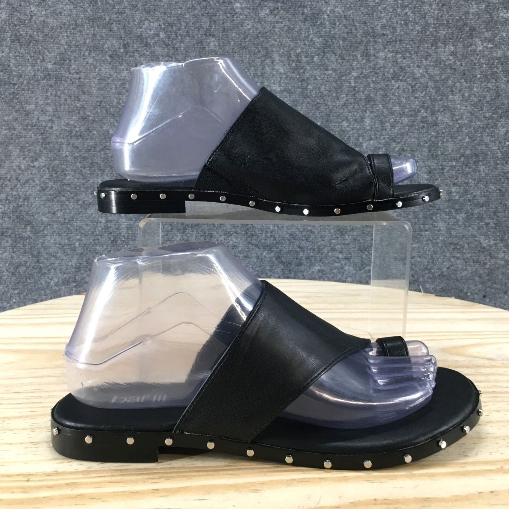Bar III Bar III Sandals Women 6.5M Hattie Thong Black Faux Leather Studded Casual NEW Size US 7 / IT 37 - 2 Thumbnail