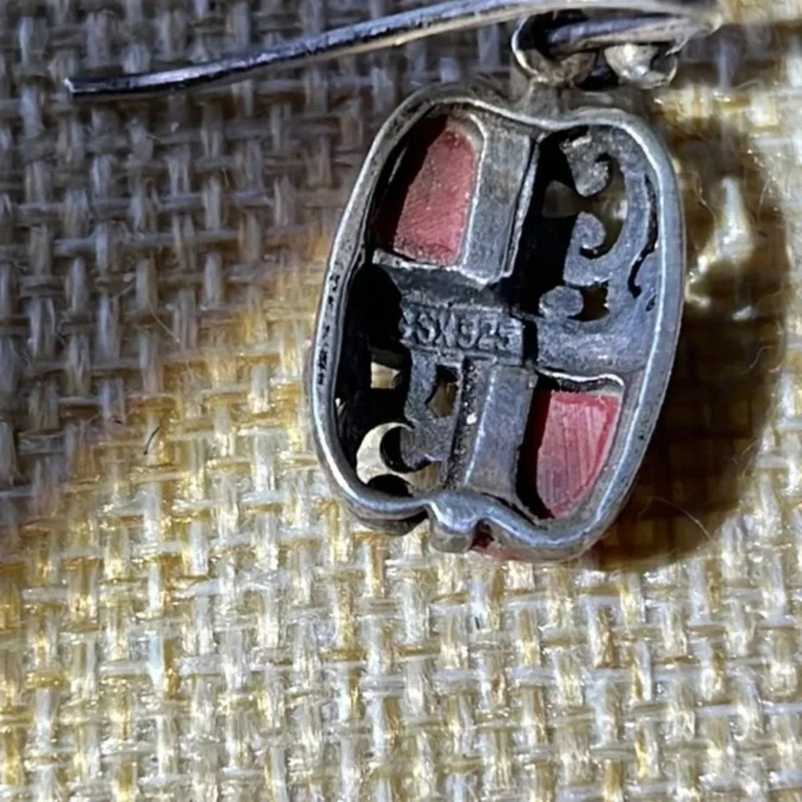 Other .925 CSX Sterling and Coral Fish Hook Earrings Dangle Drop Size ONE SIZE - 7 Thumbnail