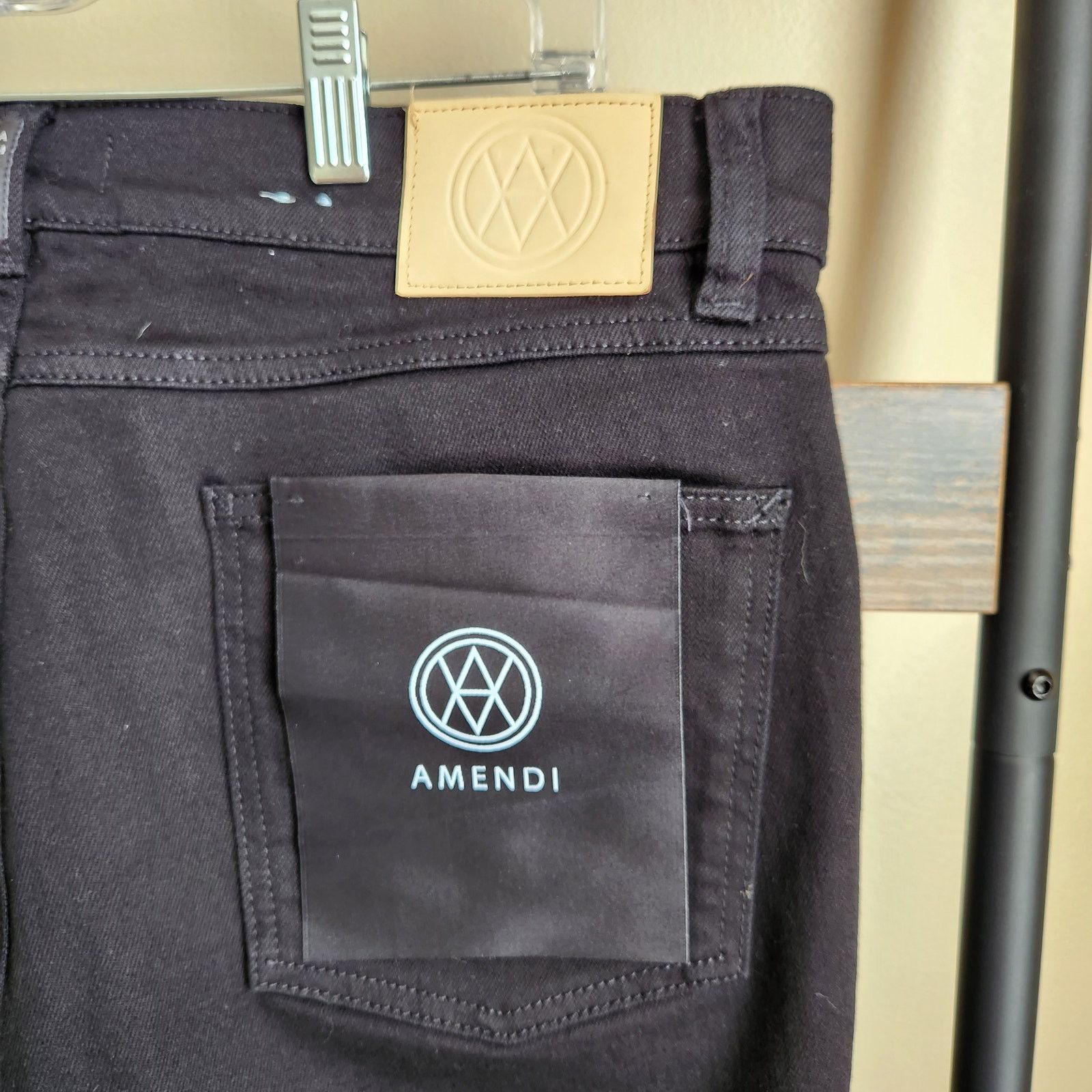 The Unbranded Brand Amendi Men's Black Denim Cotton Lars Slim Jeans Size W36 L32 Size US 36 / EU 52 - 4 Thumbnail