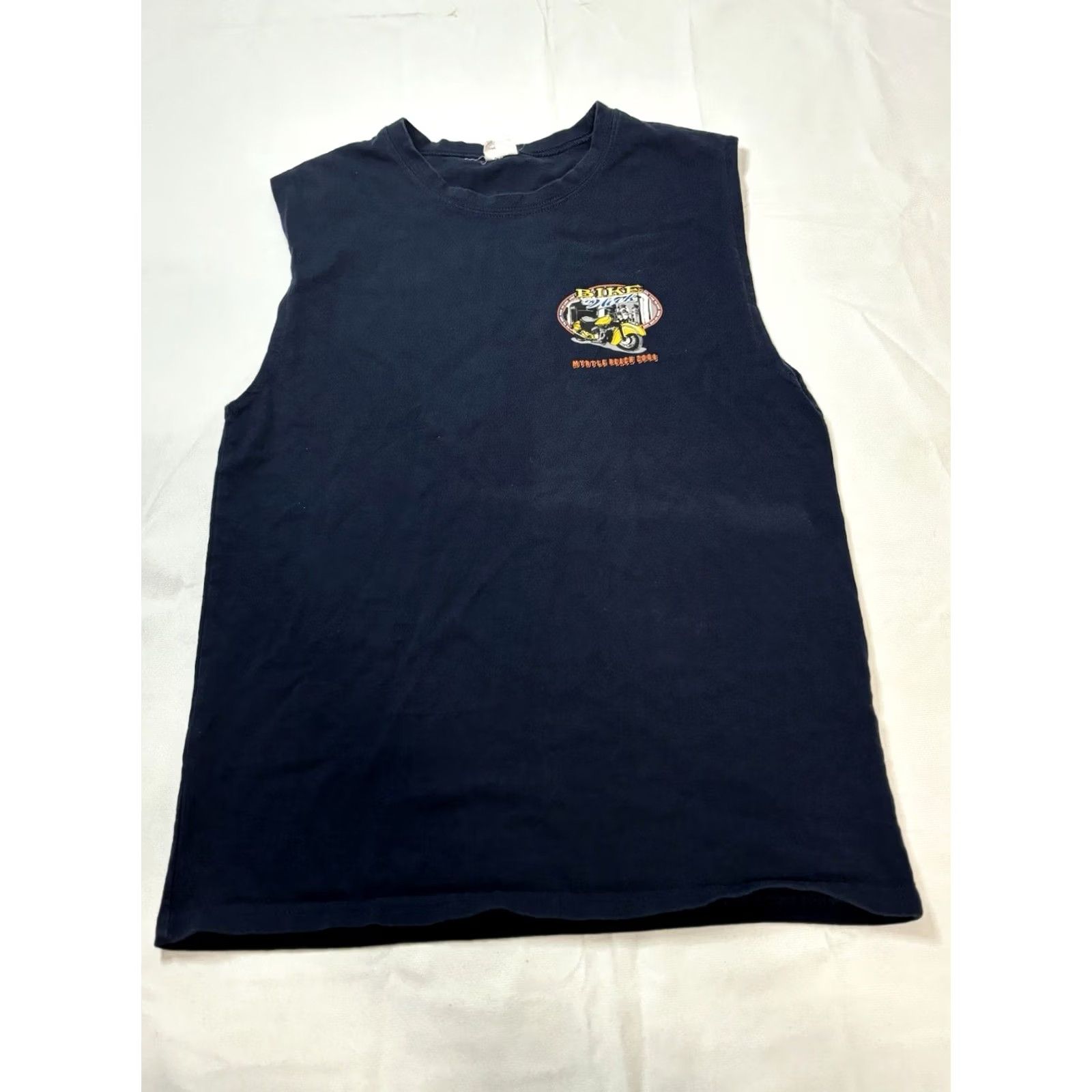 Vintage Bayland T-Shirt Men’s L Sleeveless Myrtle Beach bike week 2008 Blue Myrtle Beach 2008 Mens Bay Island Bayland T-Shirt L Sleeveless Blue Size US L / EU 52-54 / 3 - 3 Thumbnail