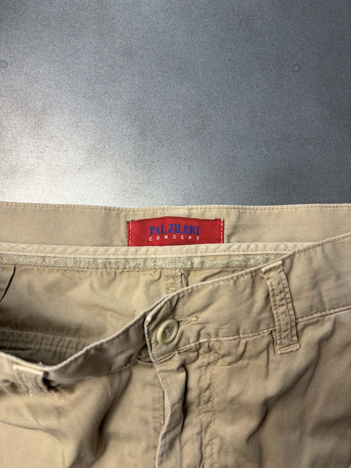 Pal Zileri × Vintage Vintage Pal Zileri Concept Shorts Long Tan Summer Cotton 30 Size US 31 - 4 Thumbnail