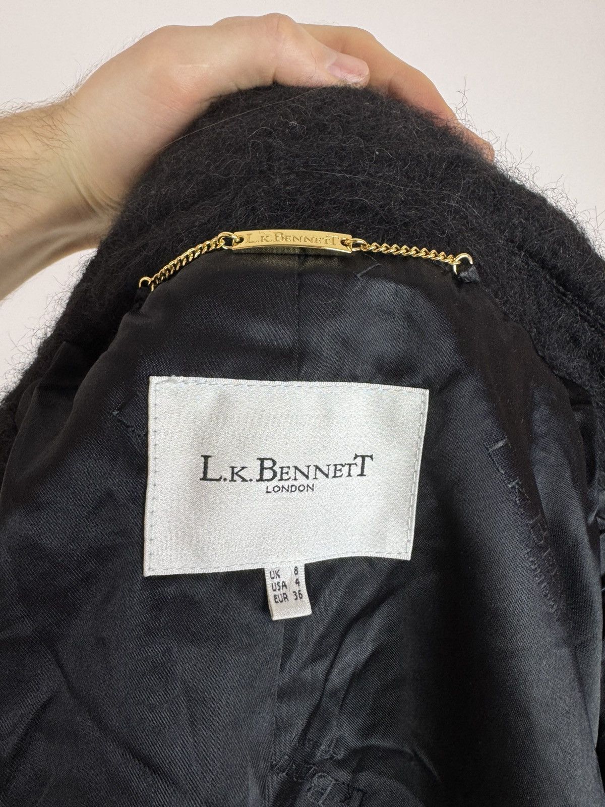 LK Bennett LK BENNETT Cropped Evening Jacket Black Wool Mohair&Alpaca Size S / US 4 / IT 40 - 6 Thumbnail