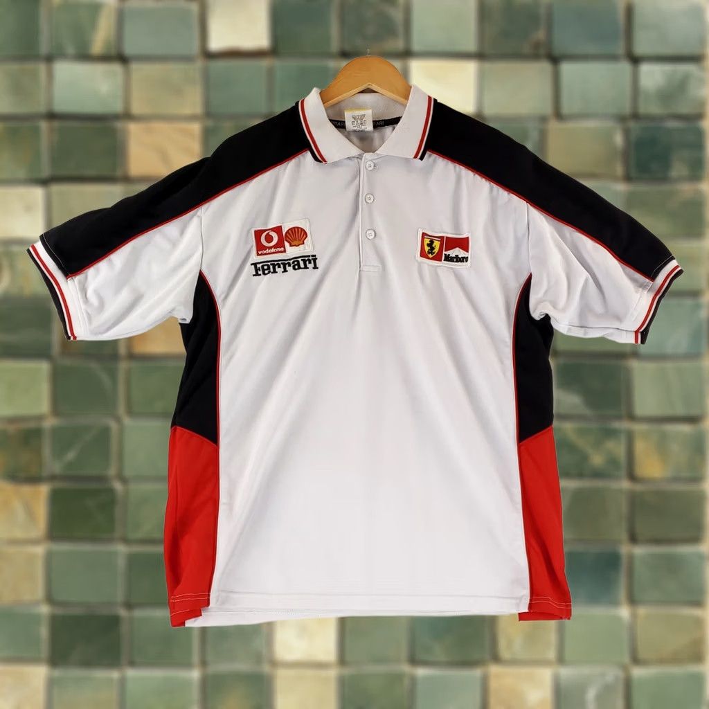 Ferrari VINTAGE Ferrari Polo Shirt VTG Marlboro Vodafone White Short Sleeve Mens L Size US L / EU 52-54 / 3 - 1 Thumbnail