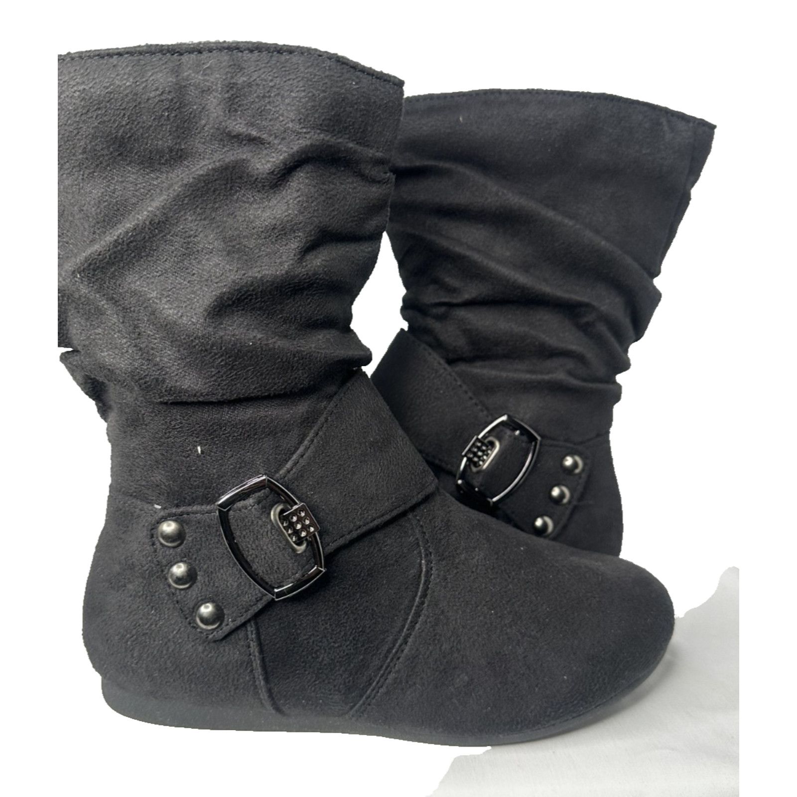 Other Link Little Girls Black Round Toe Flat Buckle Boots-Style Size US 4 / IT 34 - 2 Thumbnail