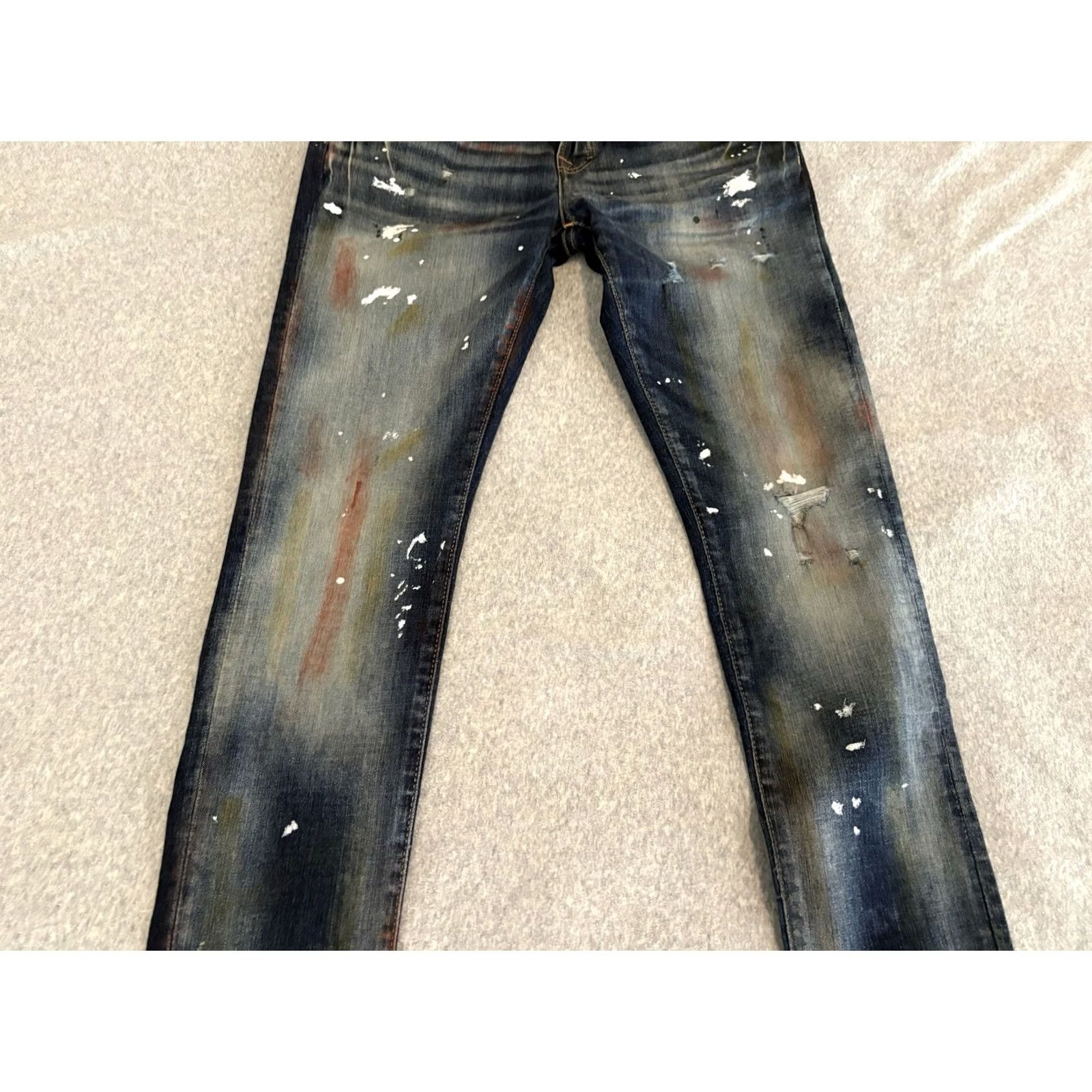 Prps Prps Jeans Men Skinny Distressed Painter Wash 31x33 Slim Fit Cotton Blend Denim Cotton Blend Blue 31x33 Universal Men Size US 31 - 4 Thumbnail