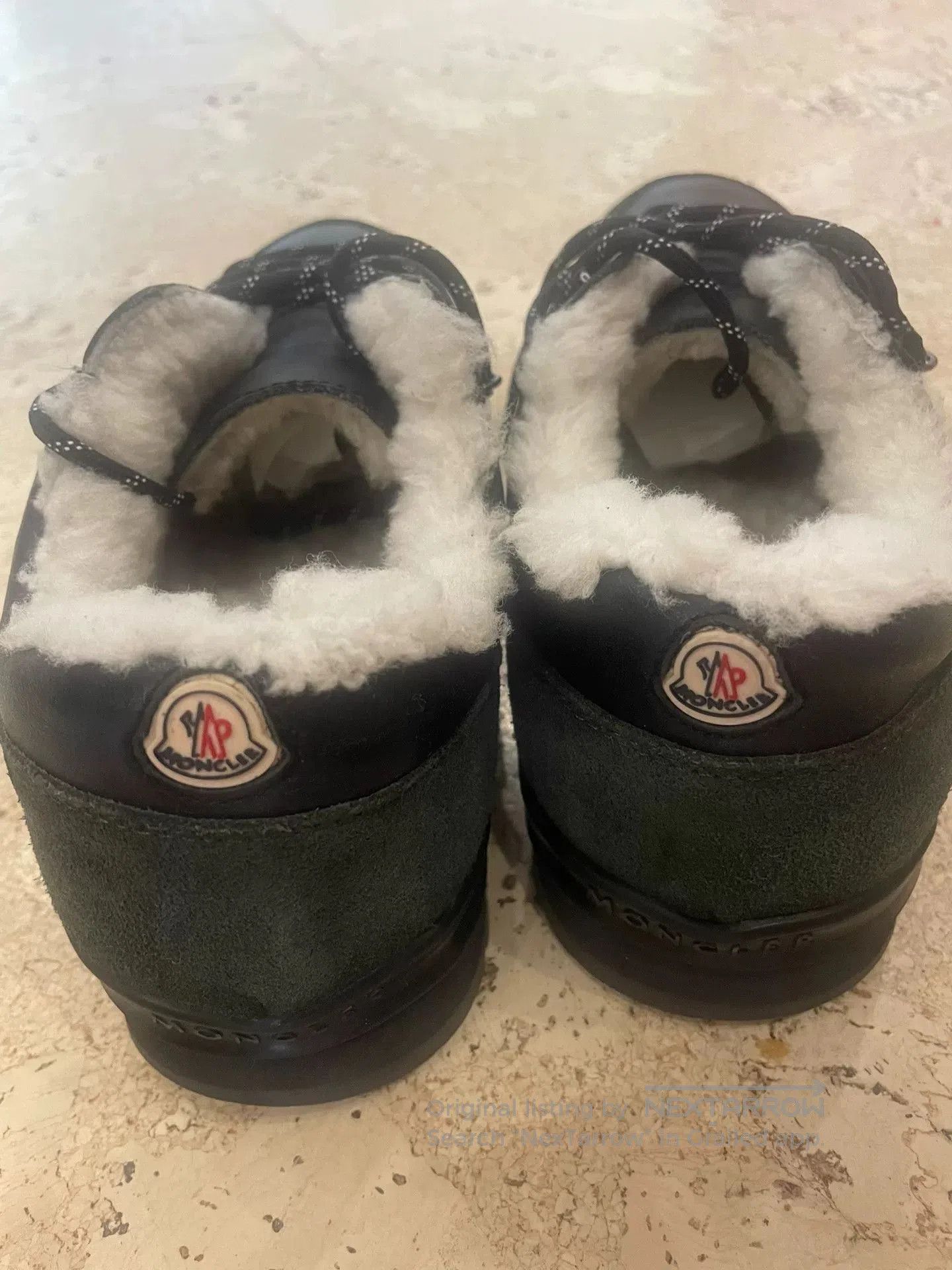 Moncler Men's Leather Shoes Wool Lining.