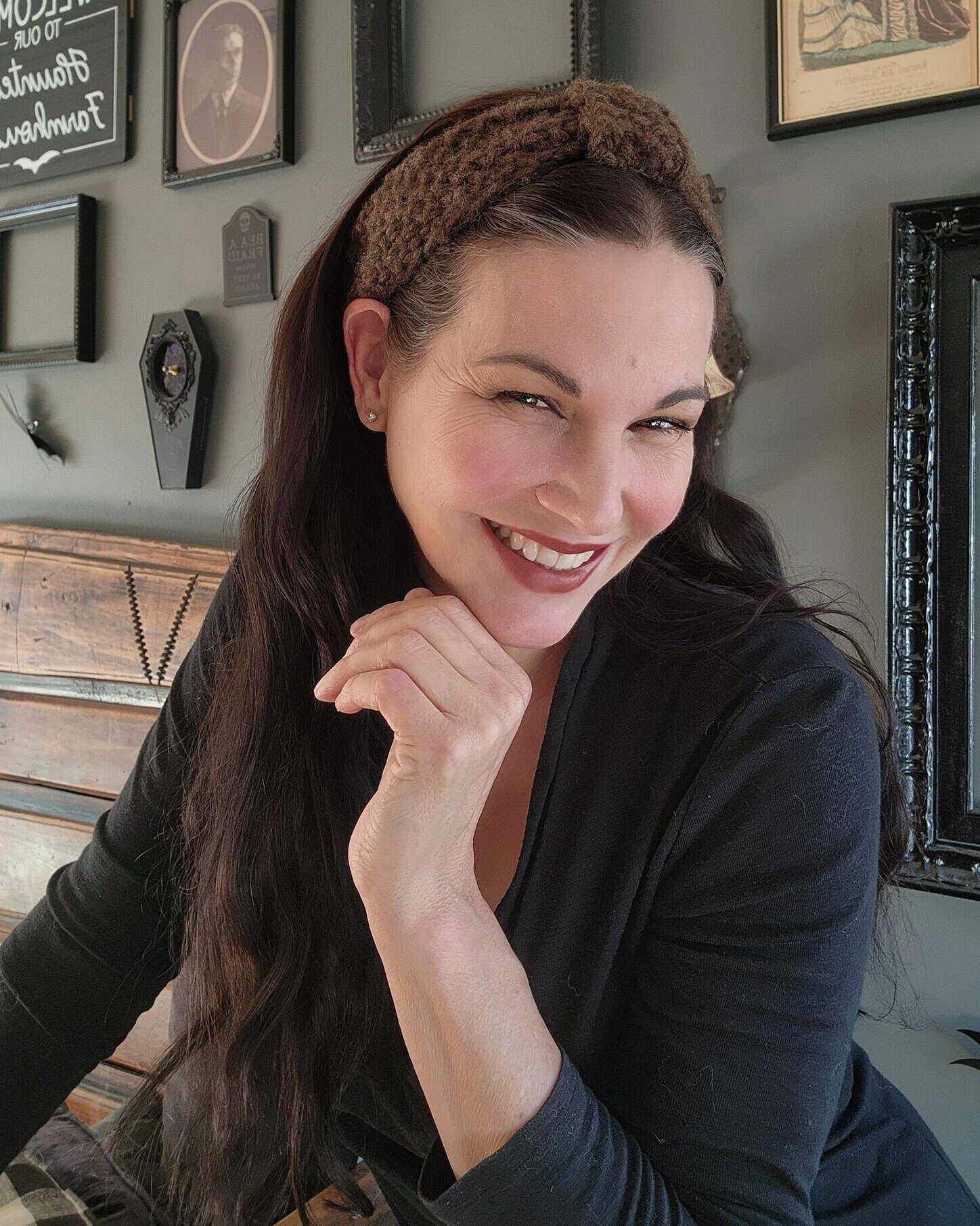 Handmade Hand Knit Headband, Earwarmer in Brown, "Highlands", One of Size ONE SIZE - 1 Thumbnail