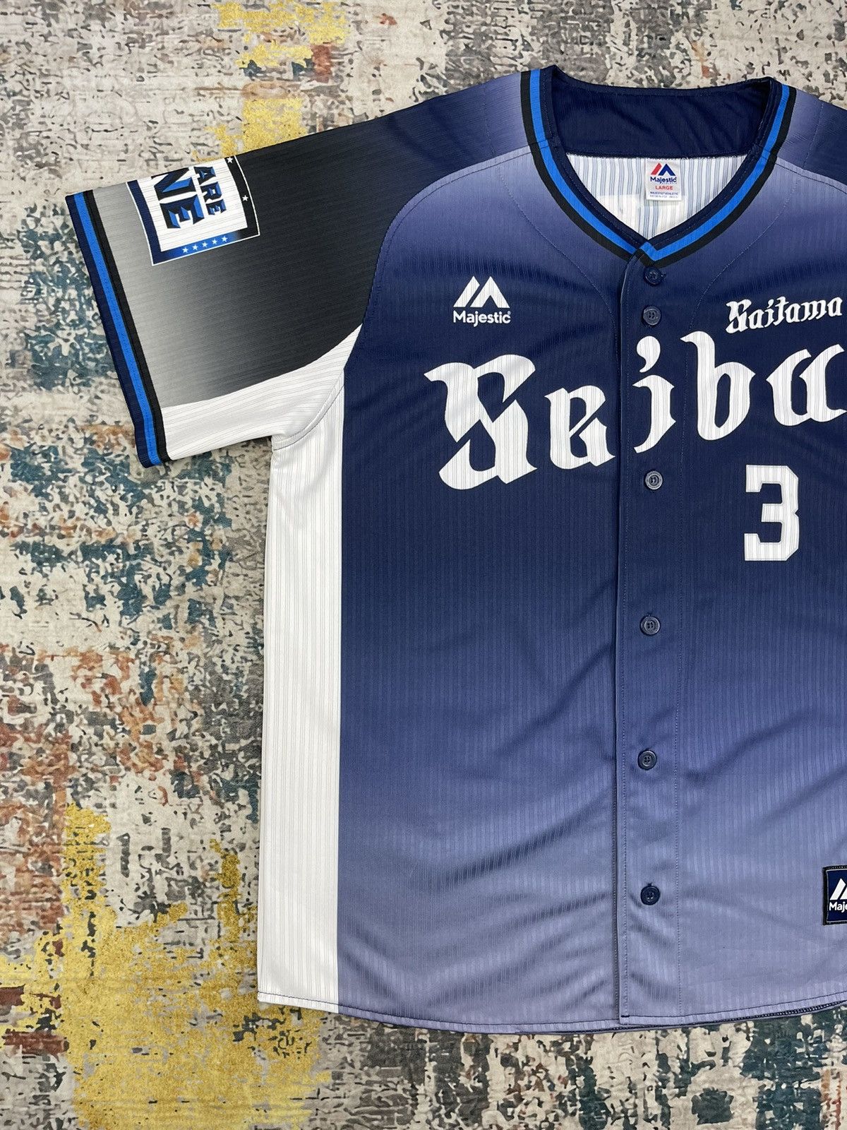 MLB Majestic Saitama Seibu Third Uniform Jerseys Size US L / EU 52-54 / 3 - 2 Thumbnail