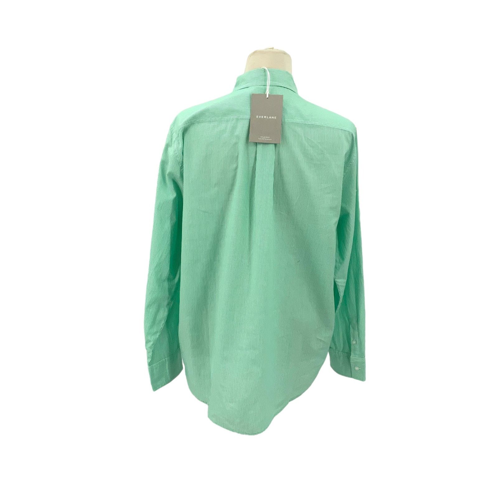 Everlane Everlane 100% Cotton Green Striped Button Down Shirt 12 NWT Size XL / US 12-14 / IT 48-50 - 5 Thumbnail
