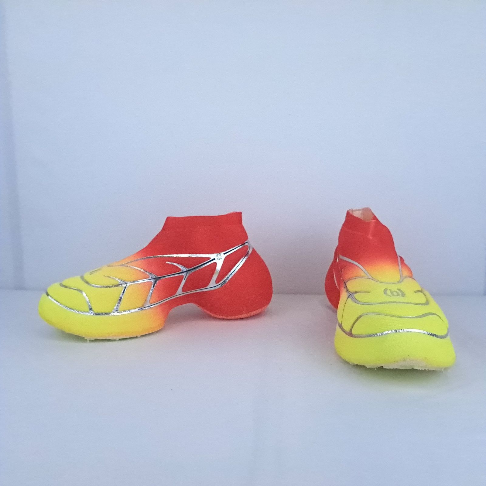 (B).Stroy × Givenchy o1rshd1 TK-360 Mid Sneakers in Red/Yellow Size US 7 / EU 40 - 7 Thumbnail