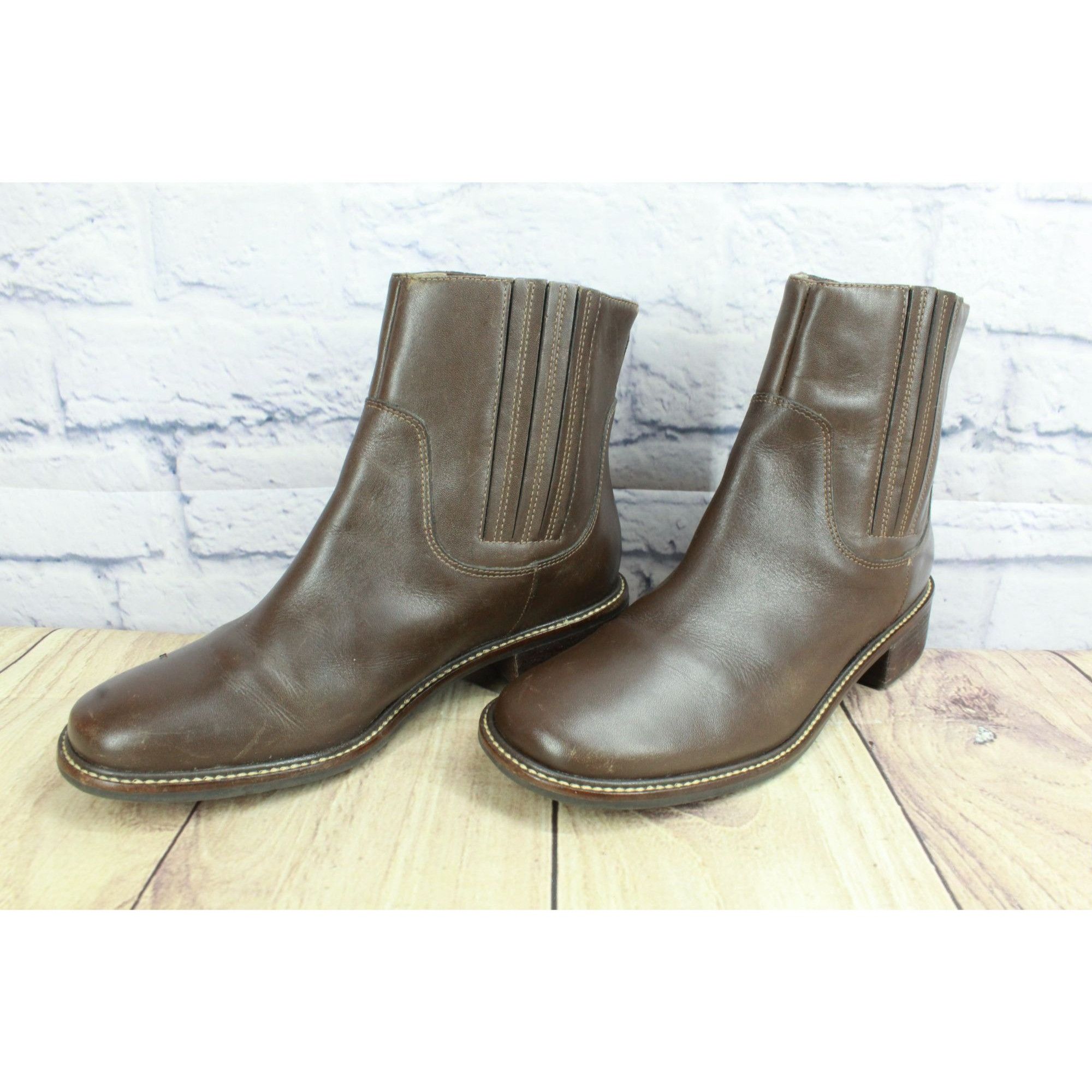 L.L. Bean LL Bean Brown Leather Chelsea Ankle Boots Size US 7 / IT 37 - 3 Thumbnail
