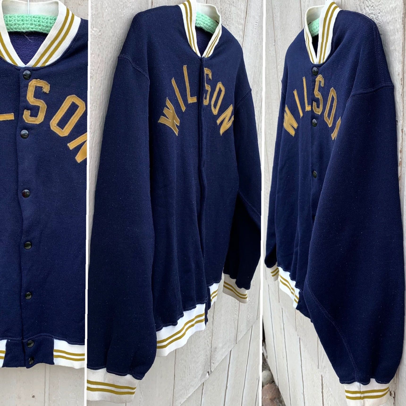Wilson vintage Russell jacket snap front WILSON on front 50s 1950s size M blue sportswear/Beach Mens/Adult? Size US M / EU 48-50 / 2 - 2 Thumbnail