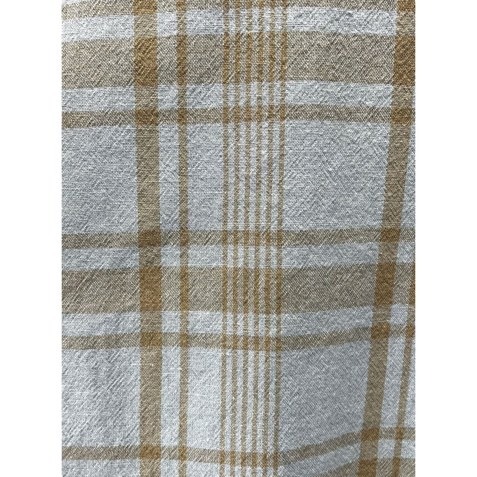 Lucky Brand Lucky Brand Linen Blend Button-Up Shirt Mens XXL 2XL Plaid Classic Fit Navy Tan Beach Outdoor Breathing Short Sleeve? Size US XXL / EU 58 / 5 - 4 Thumbnail