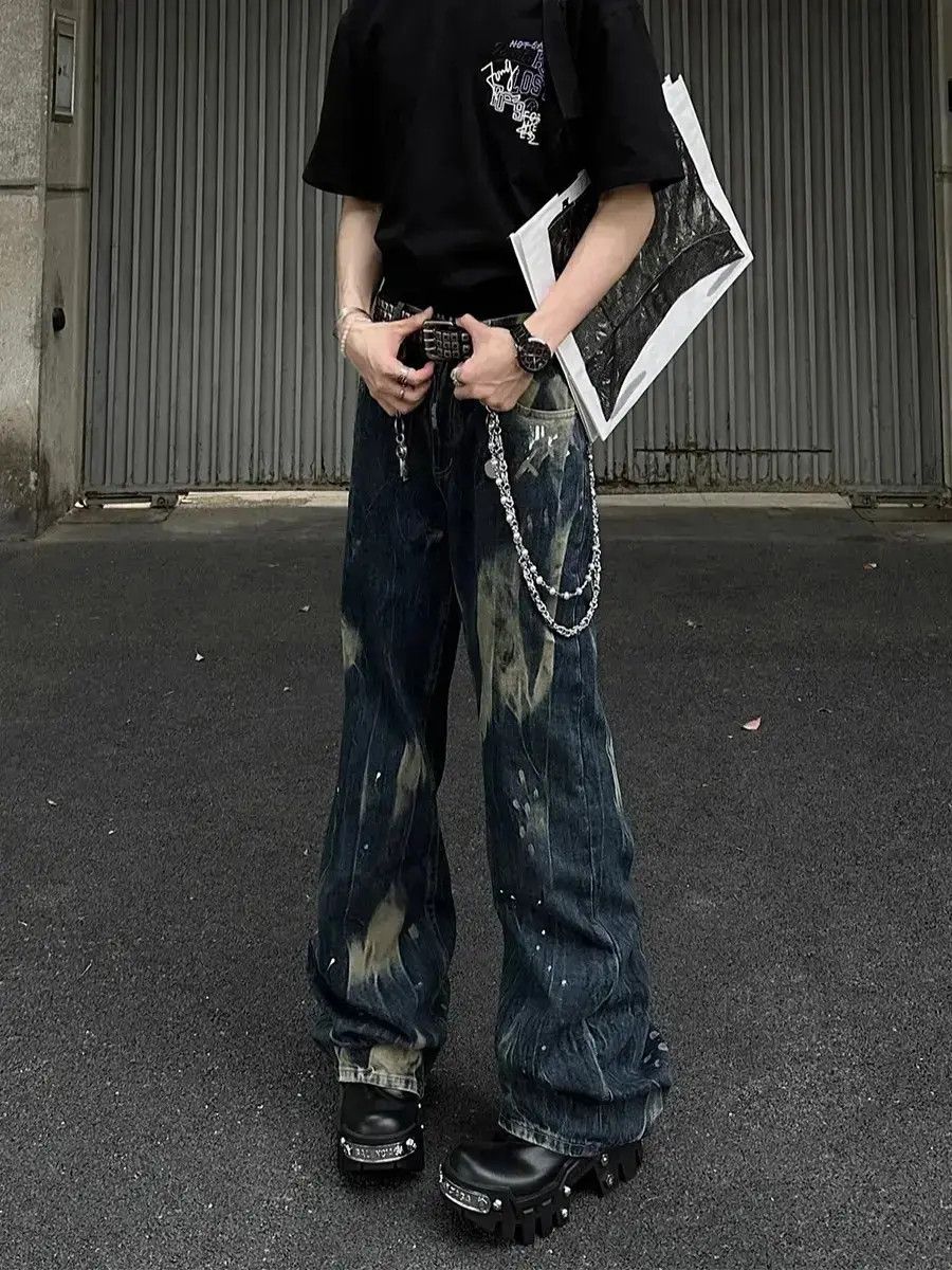 Japanese Brand Retro hip-hop loose wide leg jeans Size US 32 / EU 48 - 1 Thumbnail