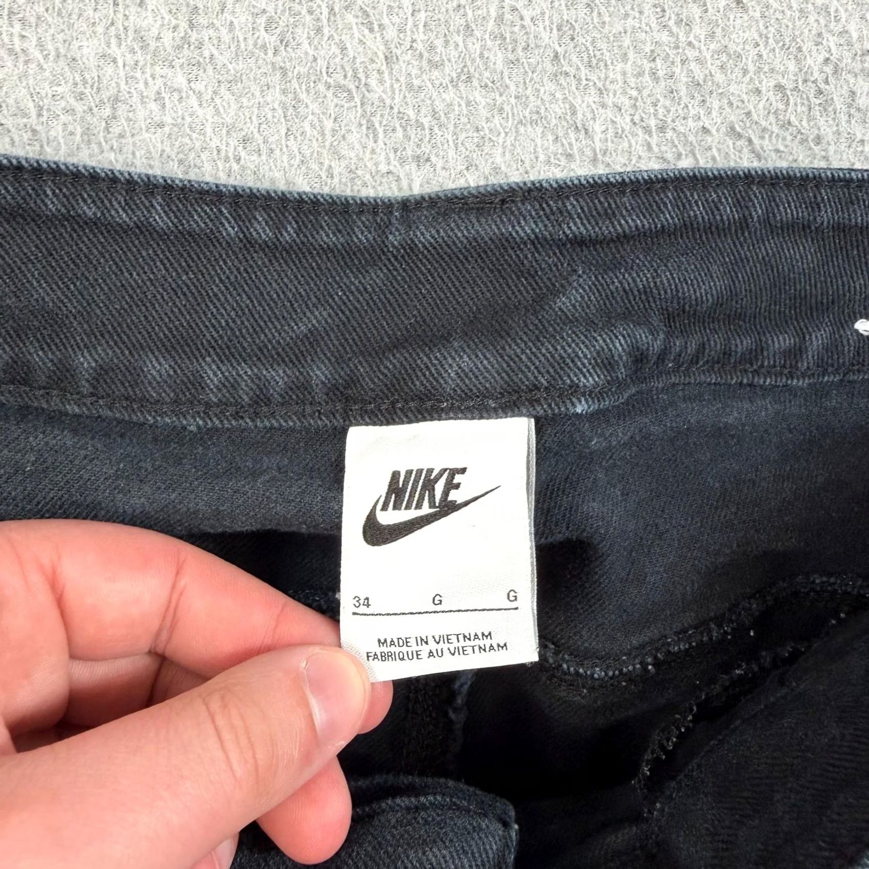 Nike Nike Jeans Mens 34x28 Black Relaxed Fit Cargo Denim Streetwear Y2K Size US 34 / EU 50 - 3 Thumbnail