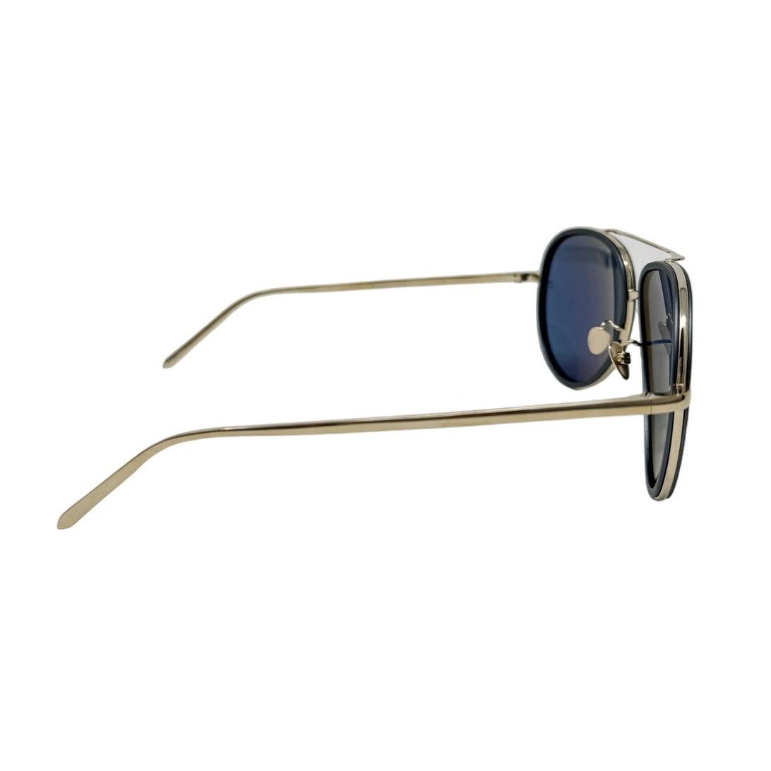 Linda Farrow Linda Farrow Aviator Sunglasses Blue Gold w/ case LFL 539/5 Size ONE SIZE - 8 Thumbnail