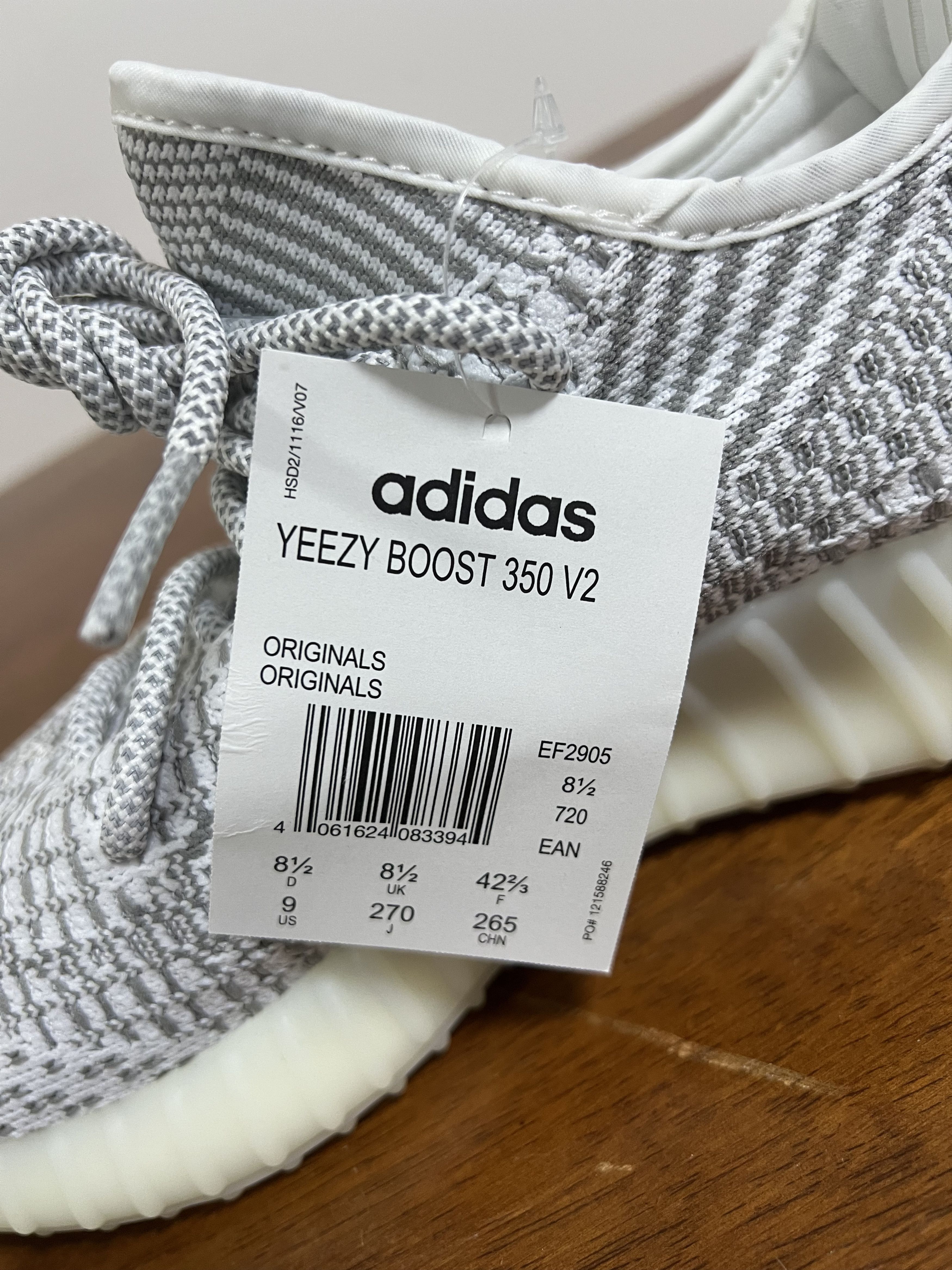 Adidas 💚 Adidas Yeezy Boost 350 V2 Static (Non-Reflective) NEW Size US 9 / EU 42 - 9 Thumbnail