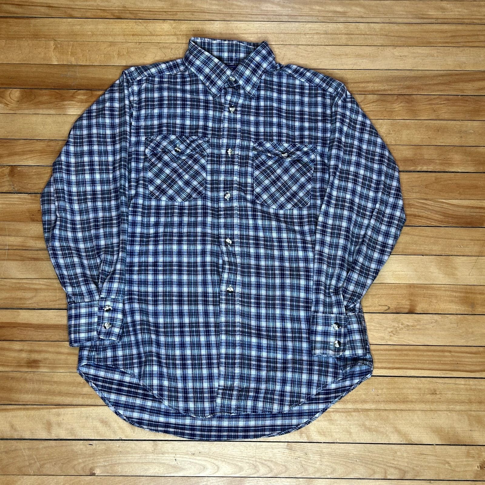 Vintage Vintage Plain Pockets Flannel Button Up Large Size US L / EU 52-54 / 3 - 1 Thumbnail