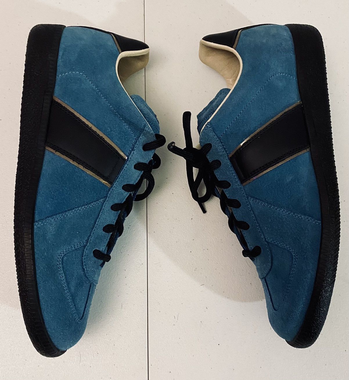 Maison Margiela Maison Margiela 22 🇮🇹 Teal Brush Suede Single Stitch GATs New Size US 7 / EU 40 - 5 Thumbnail