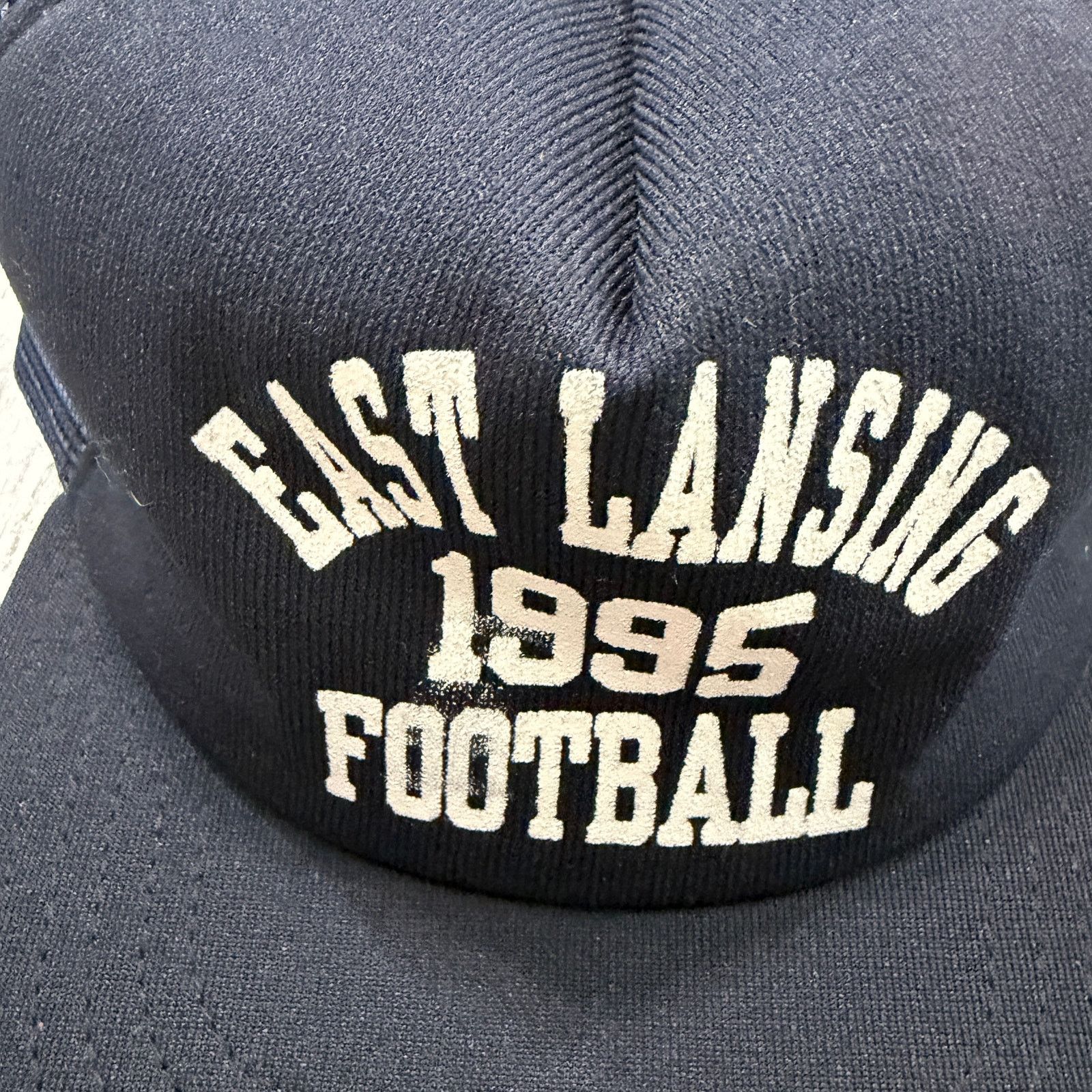 Vintage Vintage East Lansing Football Snapback Hat Blue 1995 Mesh Size ONE SIZE - 3 Thumbnail