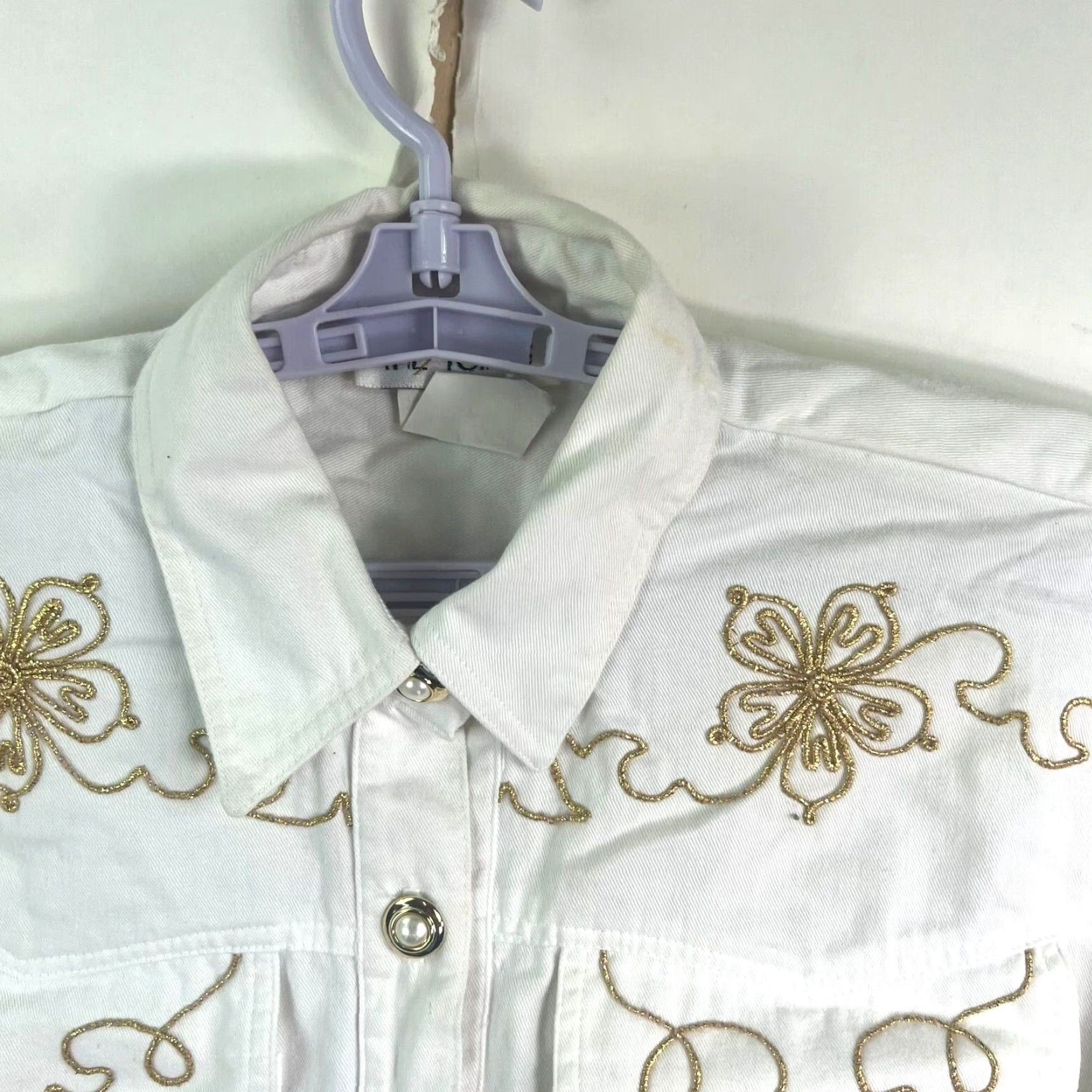 Vintage Vintage The Icing Western Embroidered Cotton Button-Up Shirt Womens Size M White Size M / US 6-8 / IT 42-44 - 3 Thumbnail