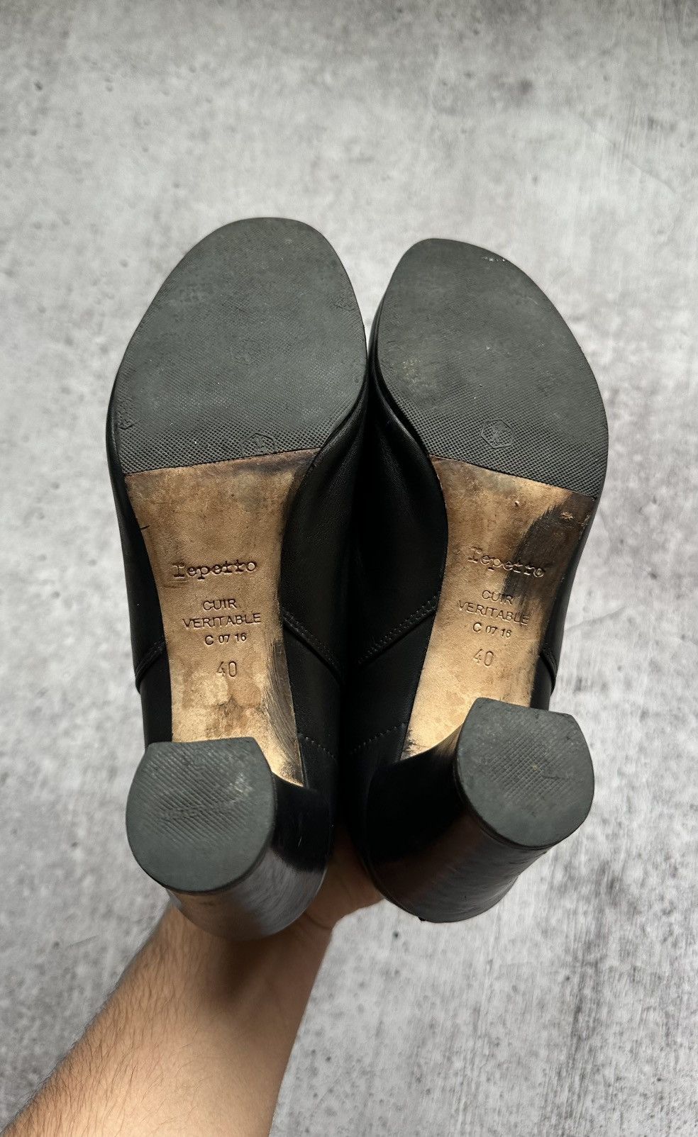 Repetto Women's Reppeto Leather Black Block Heels Size US 10 / IT 40 - 6 Thumbnail