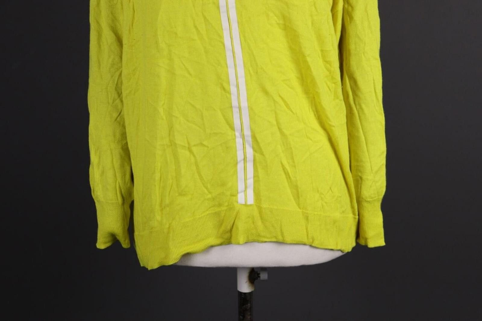 Designer Marc Cain Sports Yellow Knit Relaxed Sweater Size L Size L / US 10 / IT 46 - 3 Thumbnail