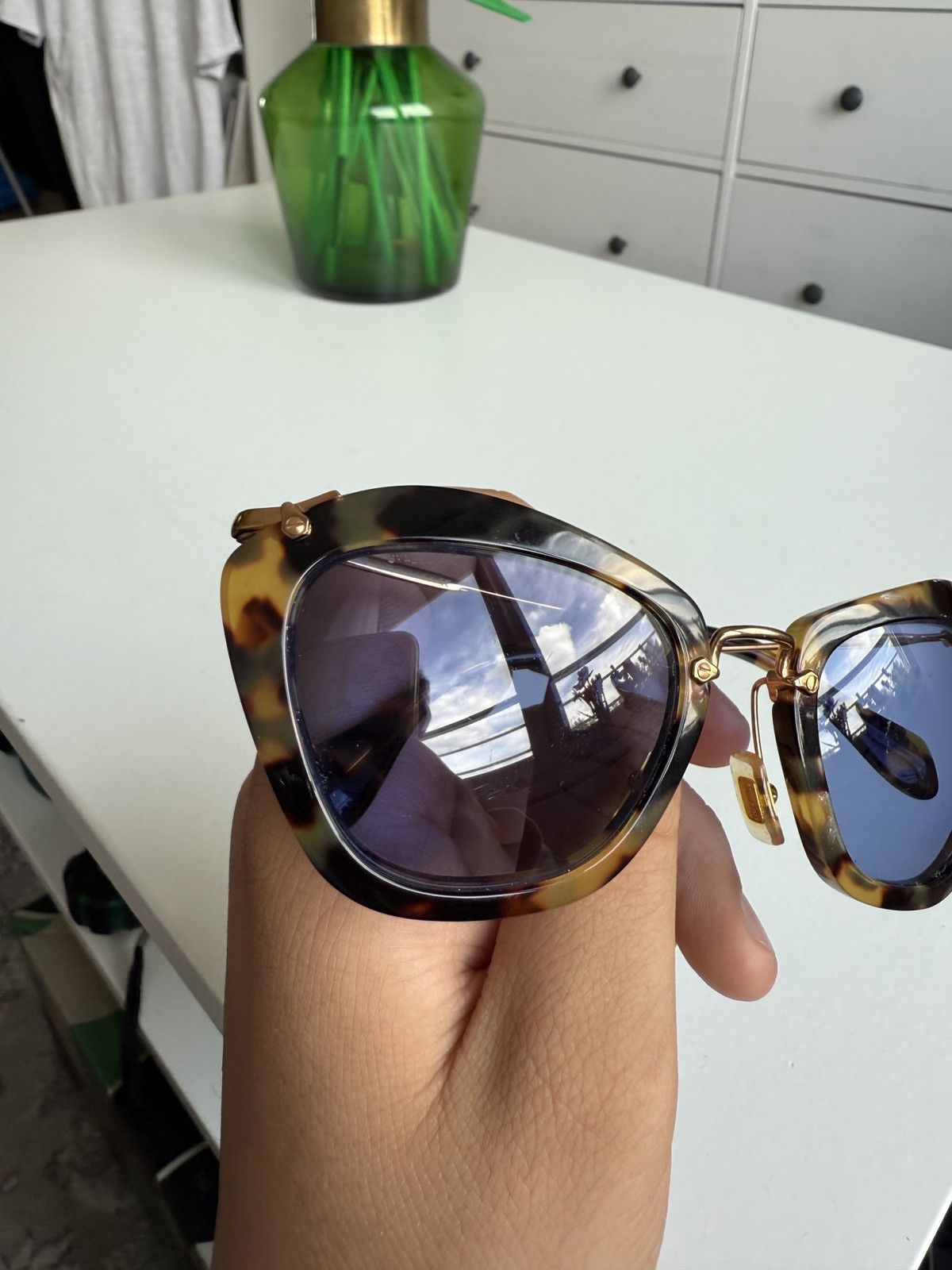 Miu Miu Miu Miu leopard oversized sunglasses designer luxury trend Size ONE SIZE - 9 Thumbnail