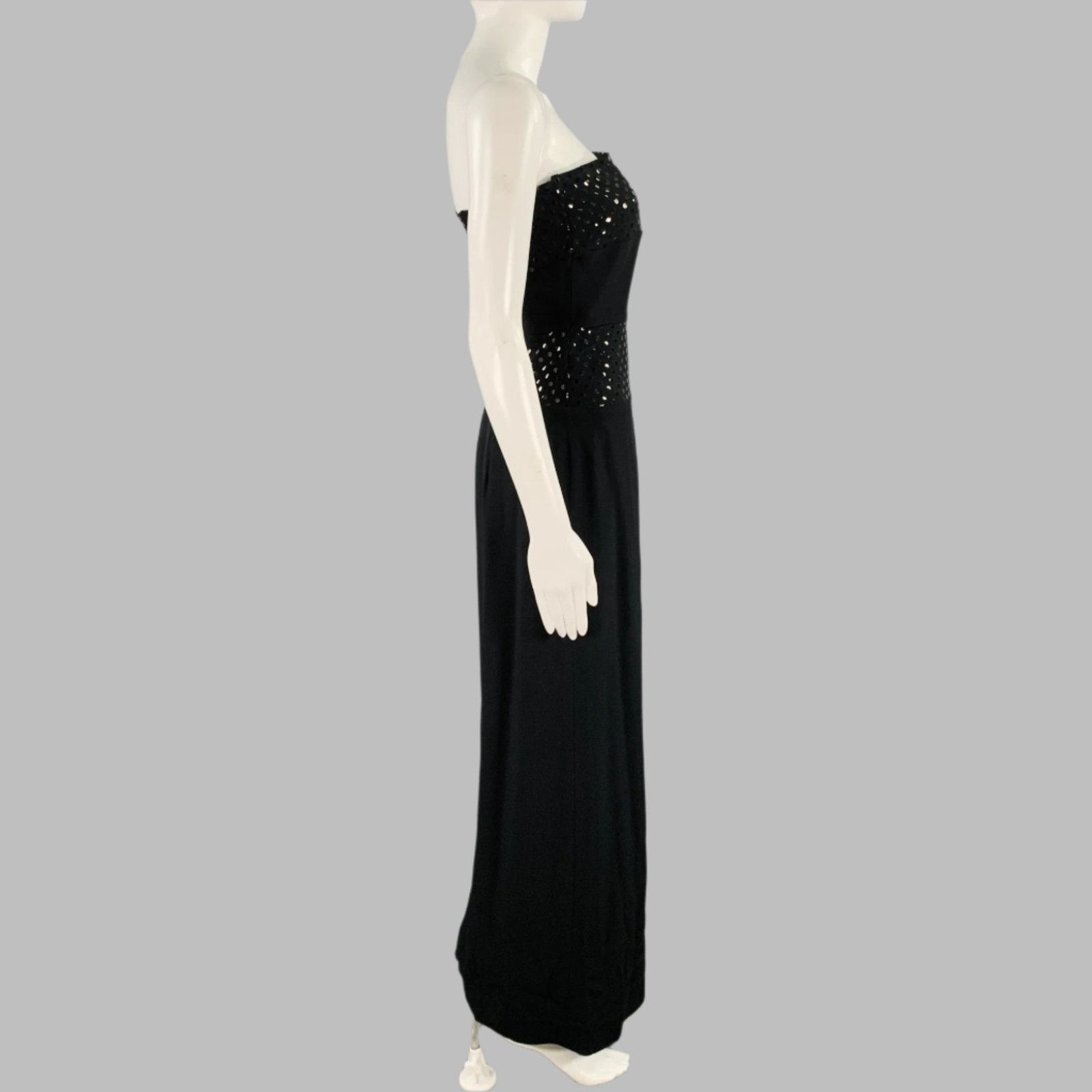 Other GEORGES RECH 2 Black Viscose Blend Dots Strapless Long Dress Size S / US 4 / IT 40 - 3 Thumbnail