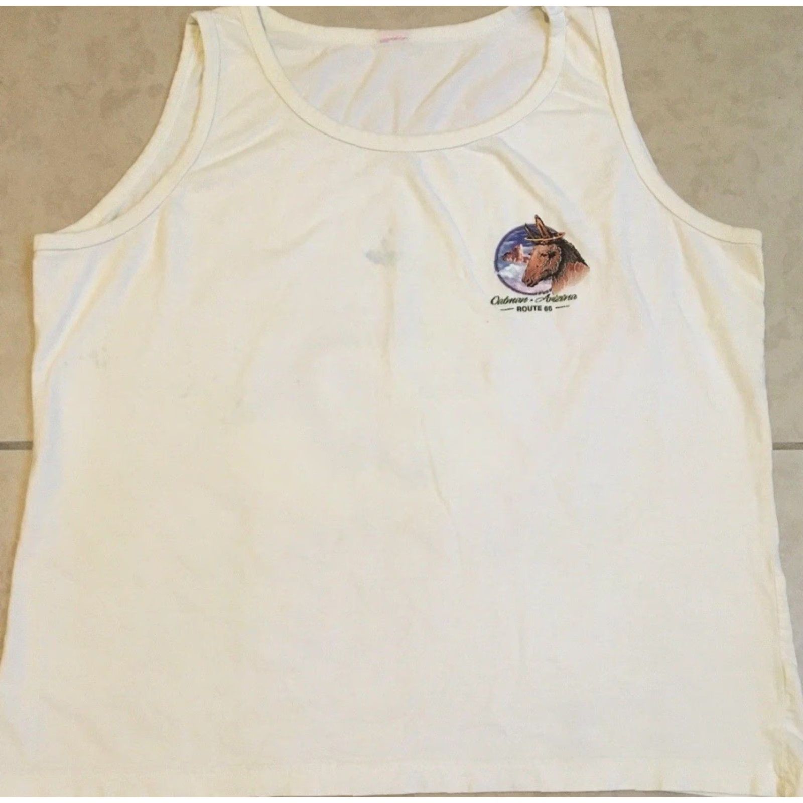 Vintage VINTAGE 90s Jackass Heaven Oatman Arizona Faded Boxy Tank Top White S Mens Tank Shirt Grunge Humor Arizona Size US S / EU 44-46 / 1 - 2 Thumbnail