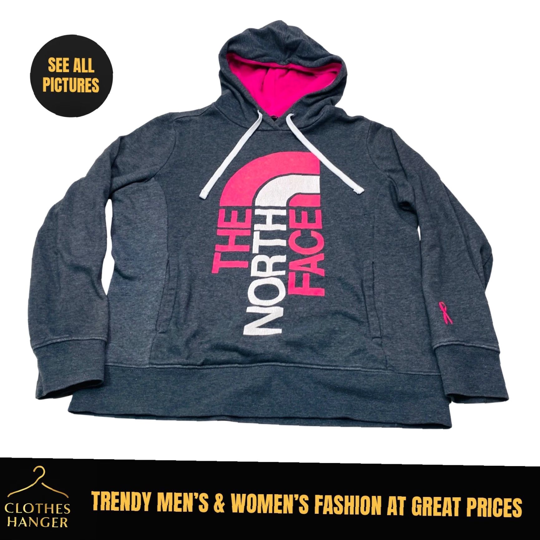 The North Face VINTAGE The North Face Womens Large Hoodie Breast Cancer Awareness Collabe 7543 Size L / US 10 / IT 46 - 2 Thumbnail