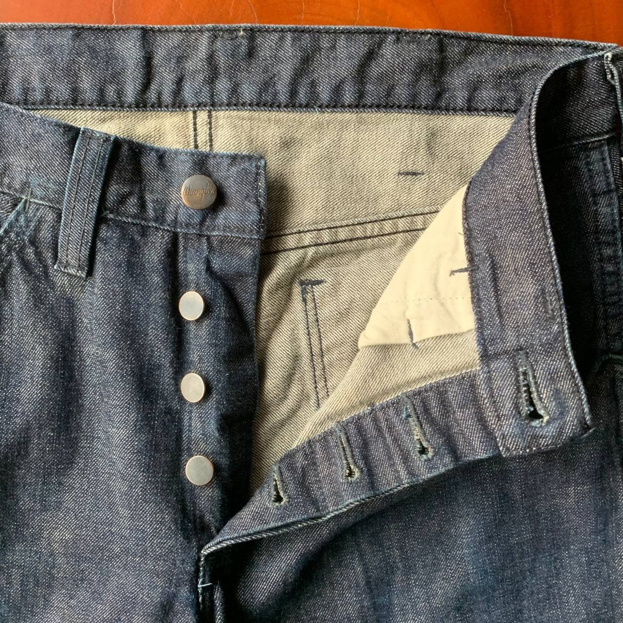 N.Hoolywood N.Hoolywood X Wrangler Blue Bell’s Dark Blue Denim Pants Size US 31 - 7 Thumbnail