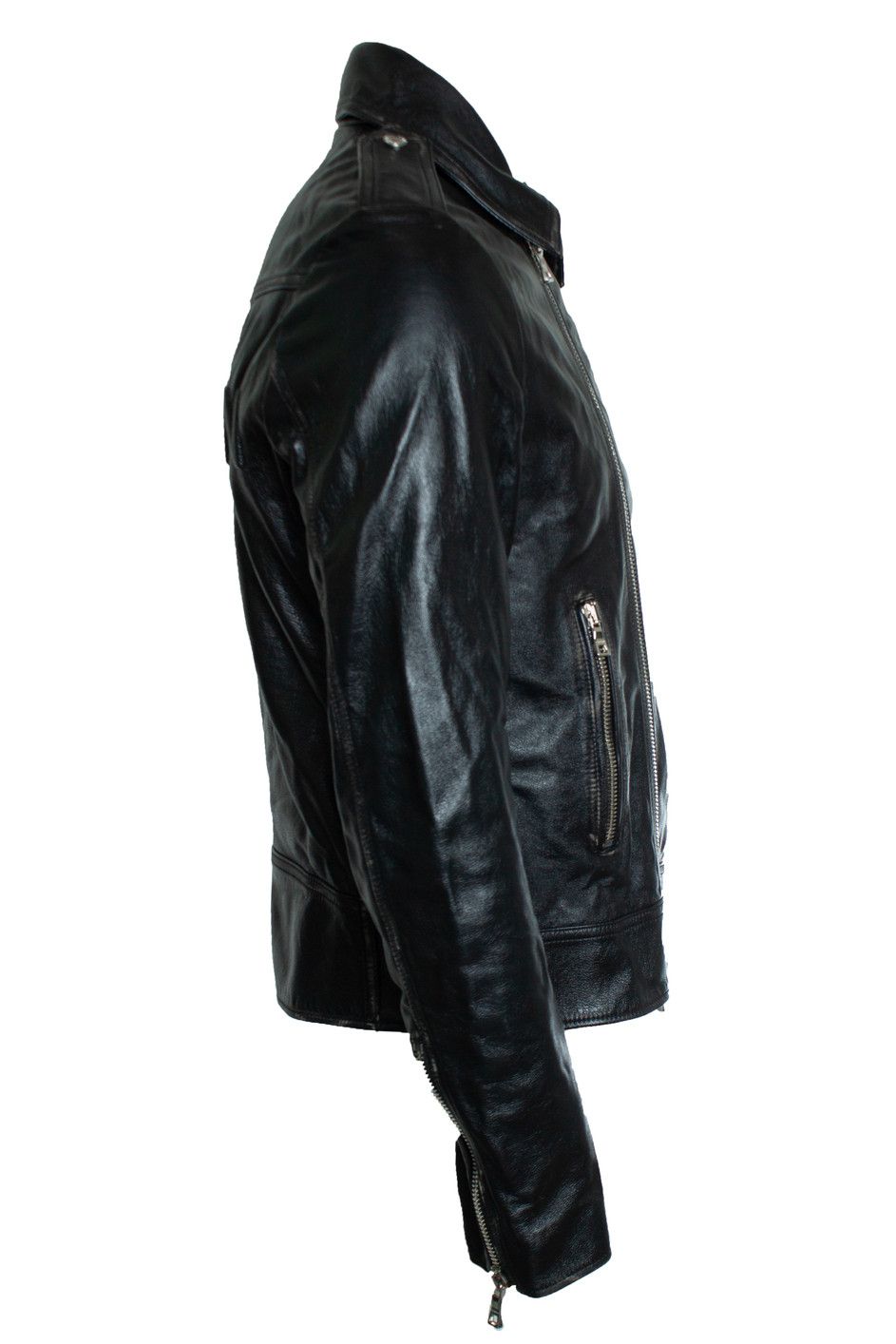 Balmain Balmain, Black leather biker jacket with zippers and logo Size US L / EU 52-54 / 3 - 3 Thumbnail