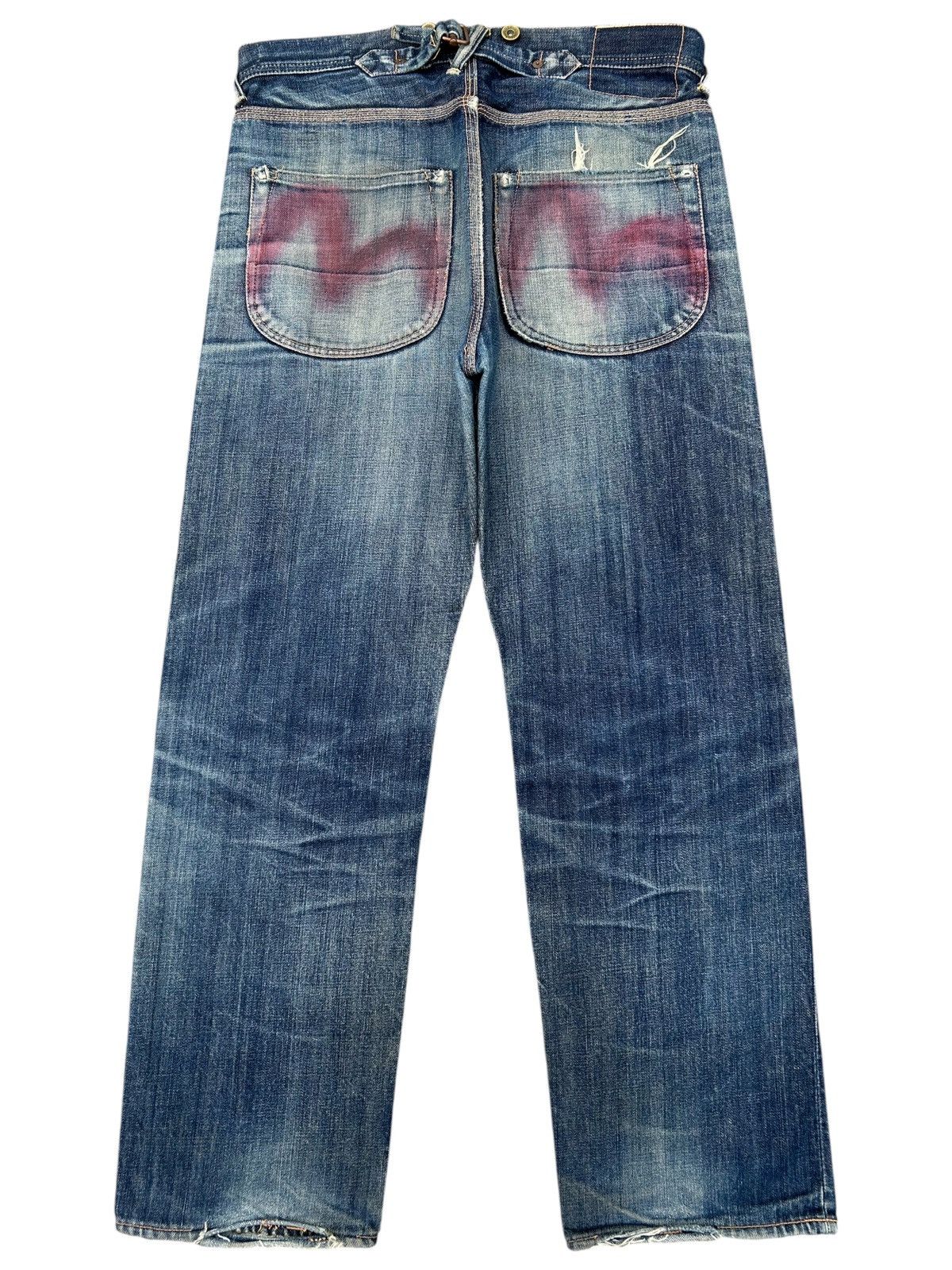 Kapital Buckle Back Vintage Evisu Cowboy Selvedge Distressed Denim Size US 32 / EU 48 - 1 Thumbnail