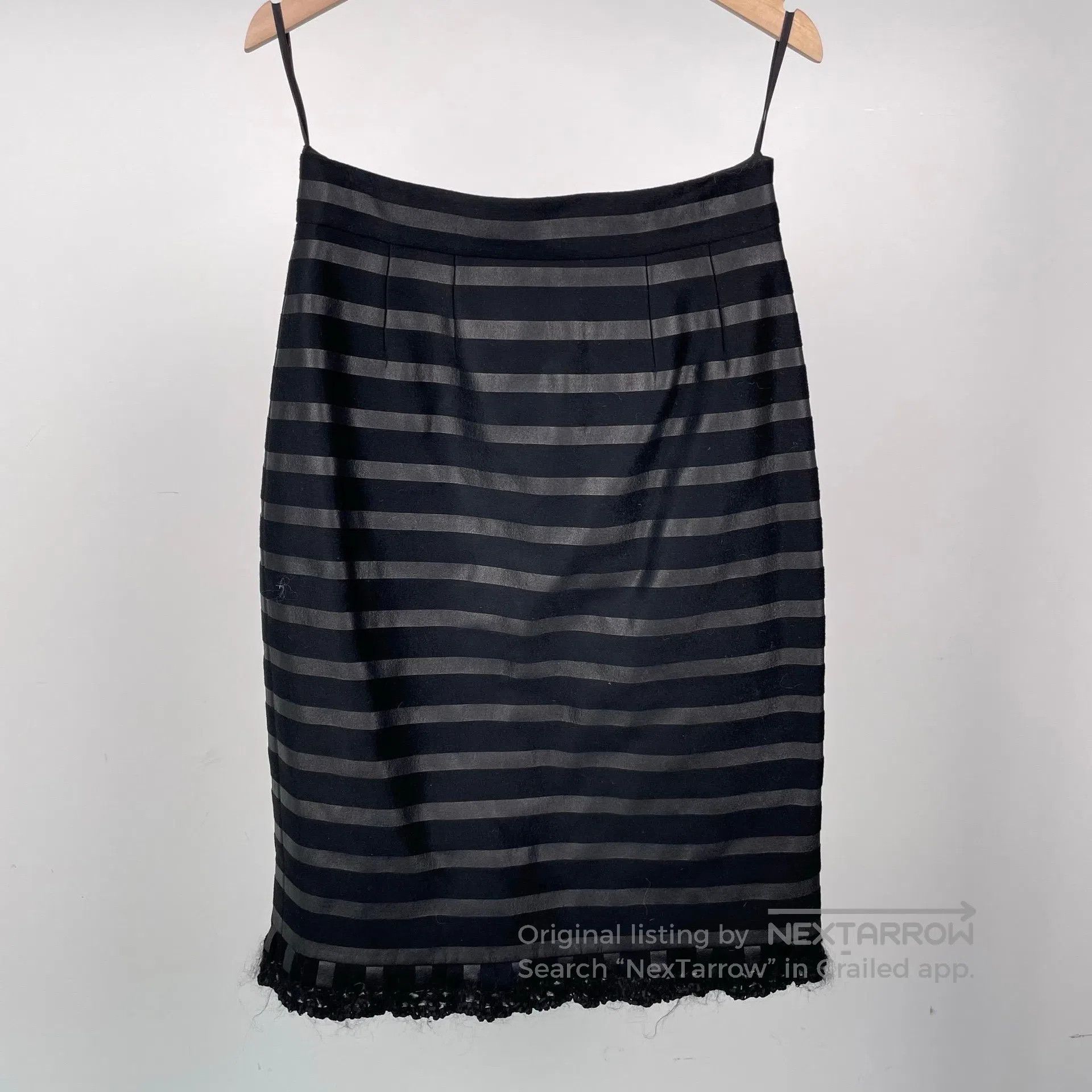 Chanel Chanel Black Striped Skirt| Size 37" - 1 Thumbnail