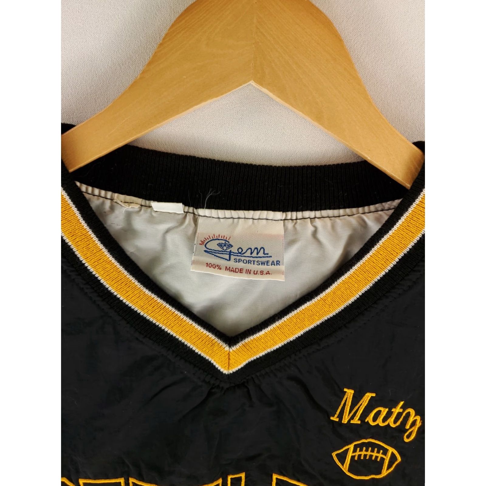 Salem Sportswear VINTAGE Gem Sportswear Pittsburgh Steelers Pullover Warm Up Mens XL Black 70s 80s Matz Gem Sportswear Size US XL / EU 56 / 4 - 4 Thumbnail