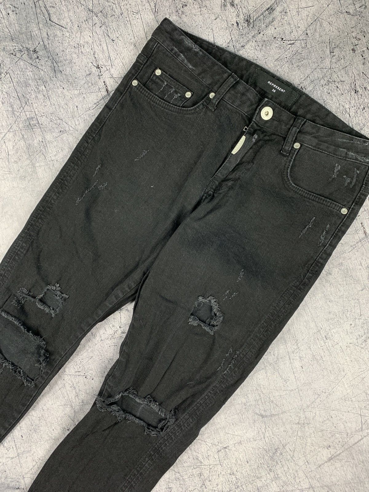 Represent Clo. Represent Clo. Knee Destroyer Denim Black Skinny Jeans Sz 30 Size US 30 / EU 46 - 2 Thumbnail
