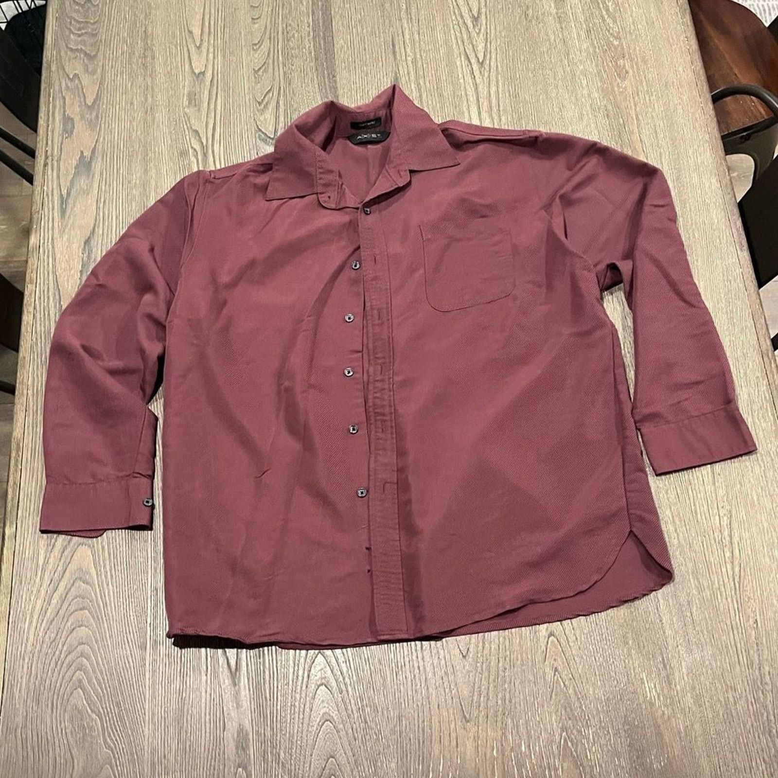 Axist A[x]ist Mens Burgundy Button Front Collared Dress Shirt Sz L Size US L / EU 52-54 / 3 - 1 Thumbnail