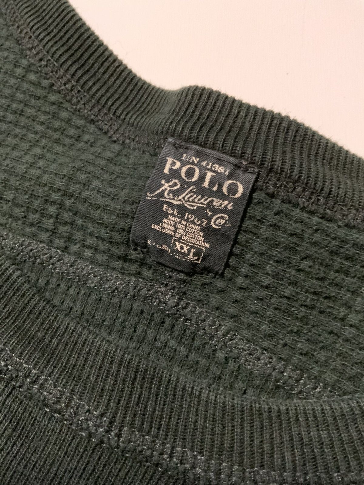 Polo Ralph Lauren Polo Ralph Lauren Reversible Waffle Knit Thermal Sweatshirt Size US XXL / EU 58 / 5 - 8 Thumbnail