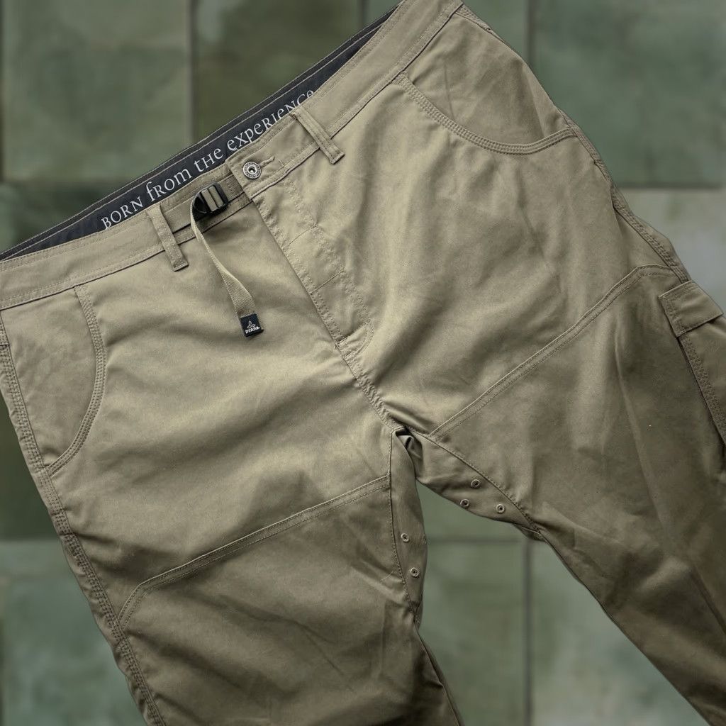 PRAna Zion Cargo Pants Mens 44x30 Green Nylon Quick Dry Hiking Trousers Regular Fit -Sport Agile Outdoor 90s? (adjust).