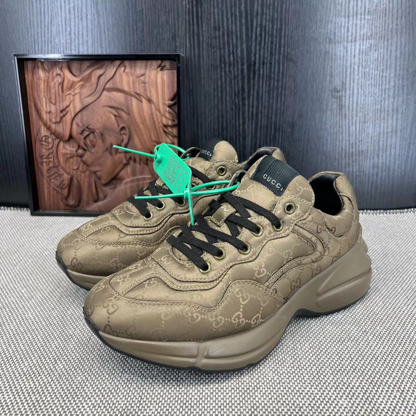 Gucci GUCCI Rhyton Supreme Olive Green 5.5 99 New with Box Size US 6.5 / EU 39-40 - 1 Thumbnail
